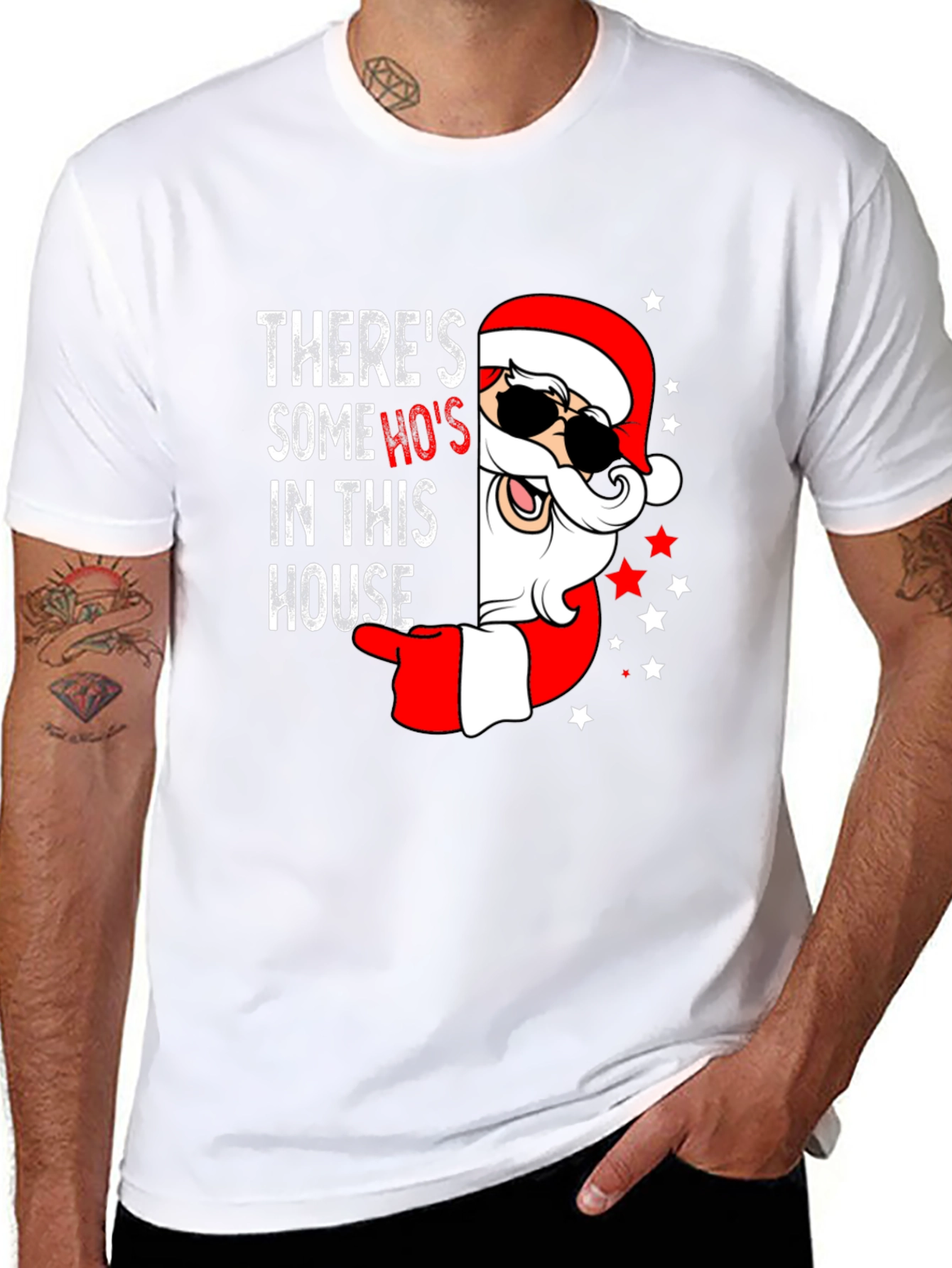 Theres Some Hos In This House Santa T-Shirt