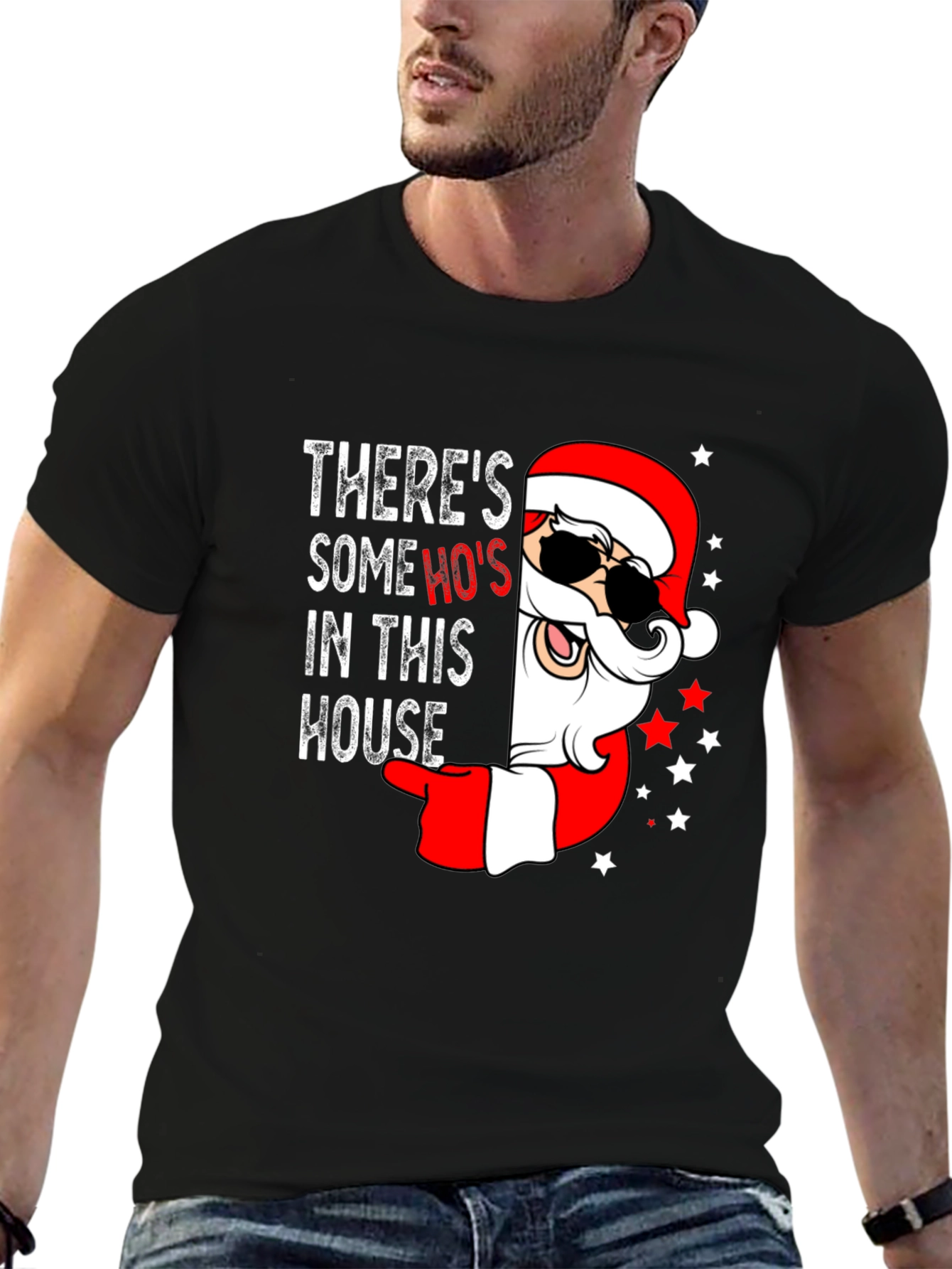 Theres Some Hos In This House Santa T-Shirt