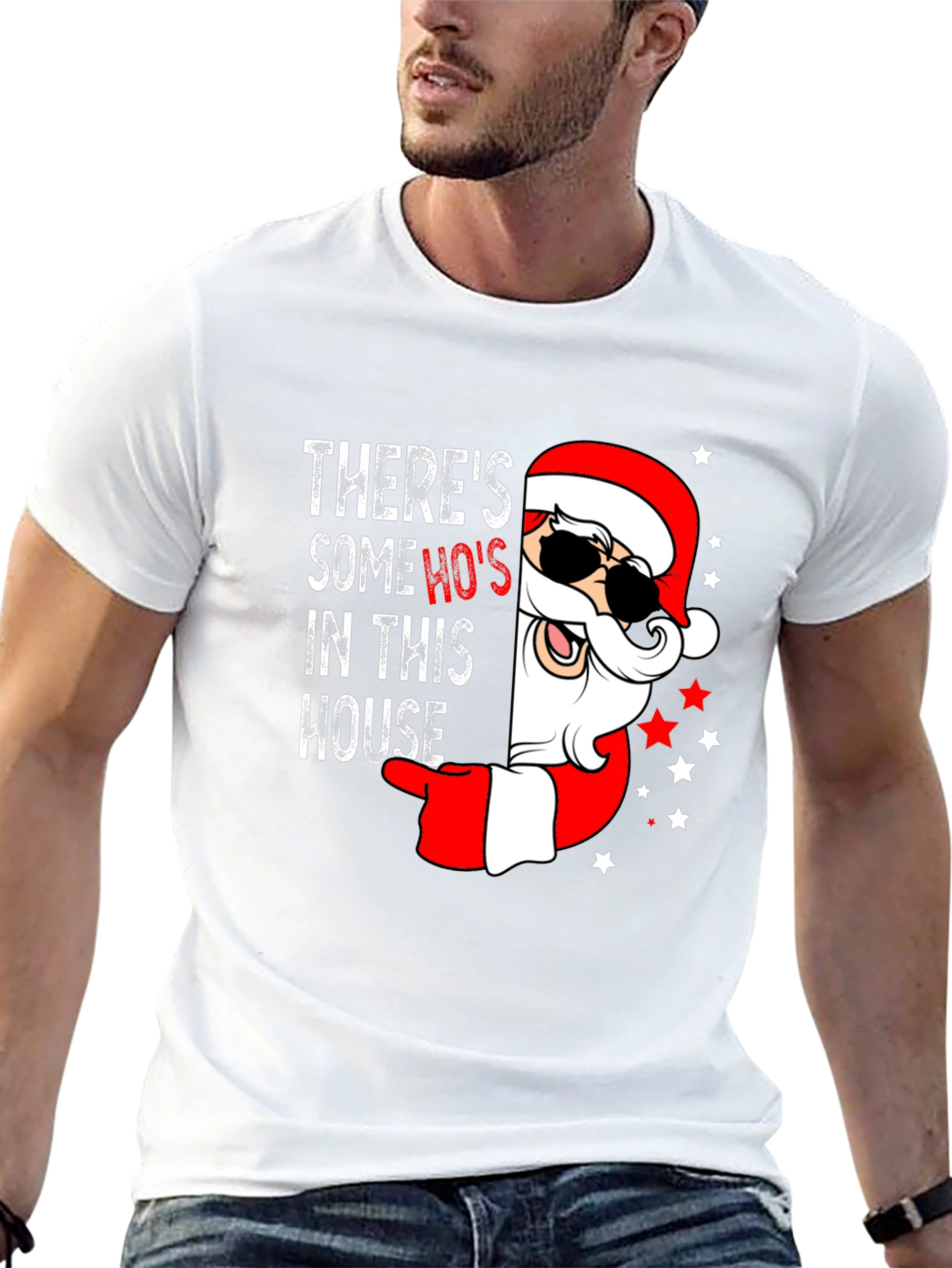 Theres Some Hos In This House Santa T-Shirt