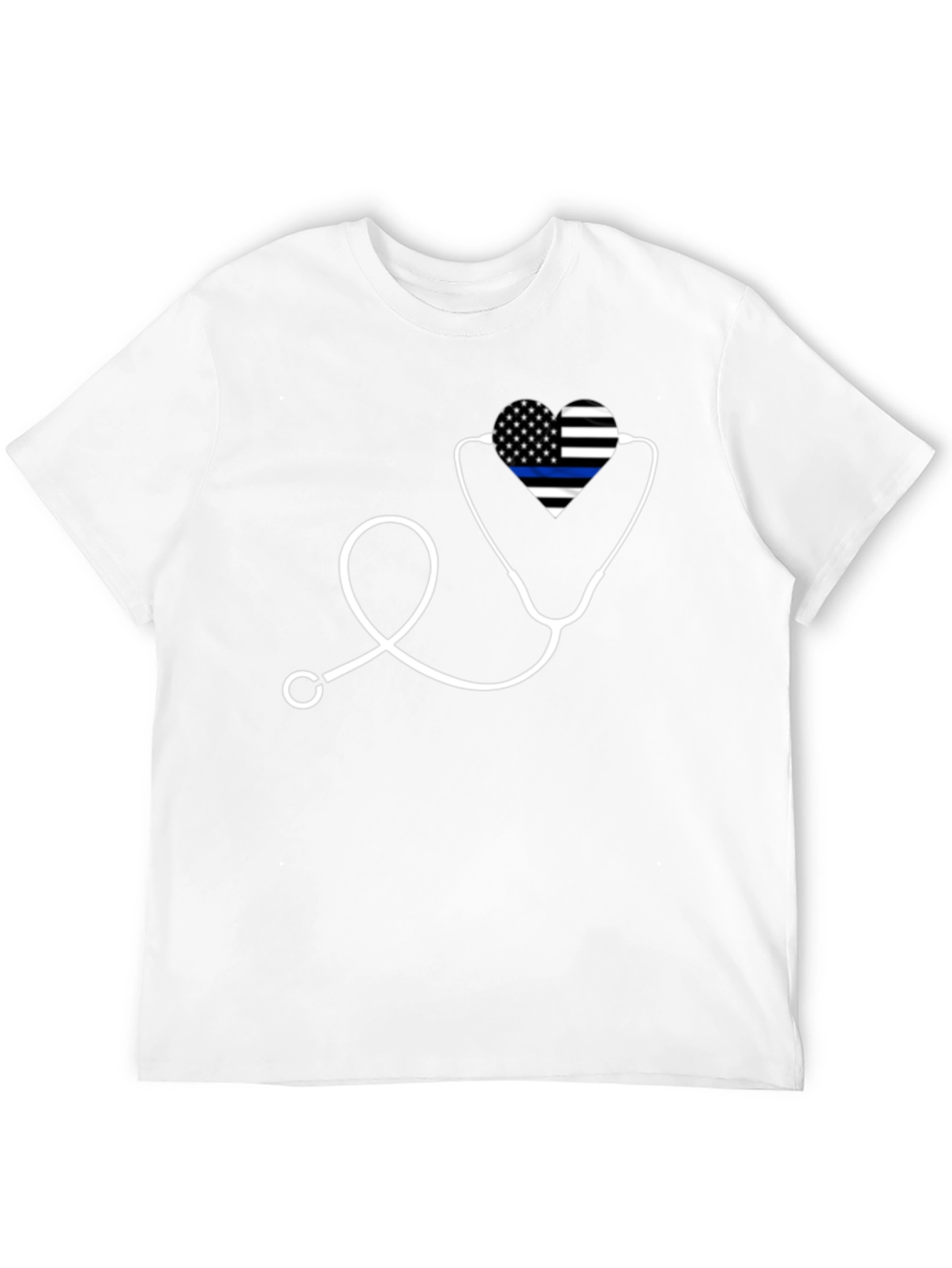 Thin Blue Line Heartbeat Stethoscope T-Shirt