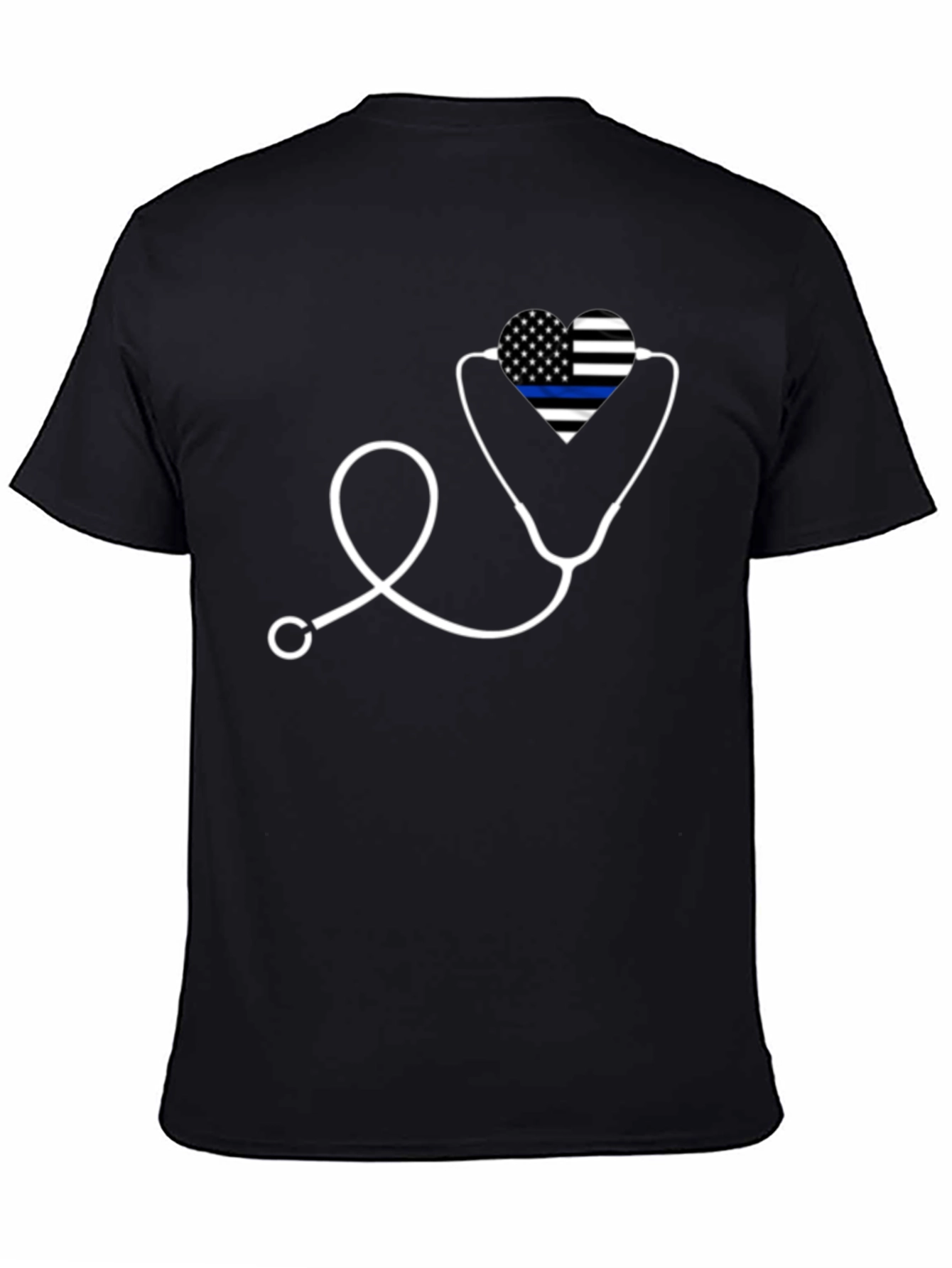Thin Blue Line Heartbeat Stethoscope T-Shirt