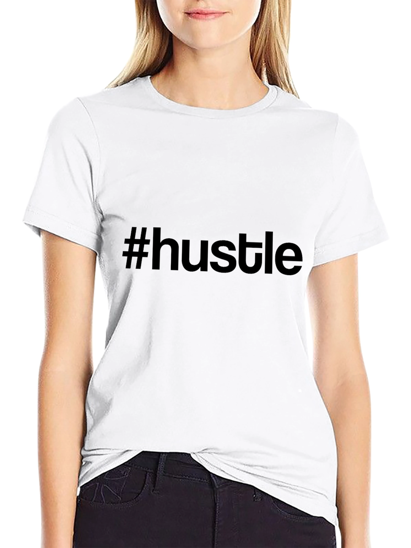 #hustle T-Shirt - Motivational Black Tee