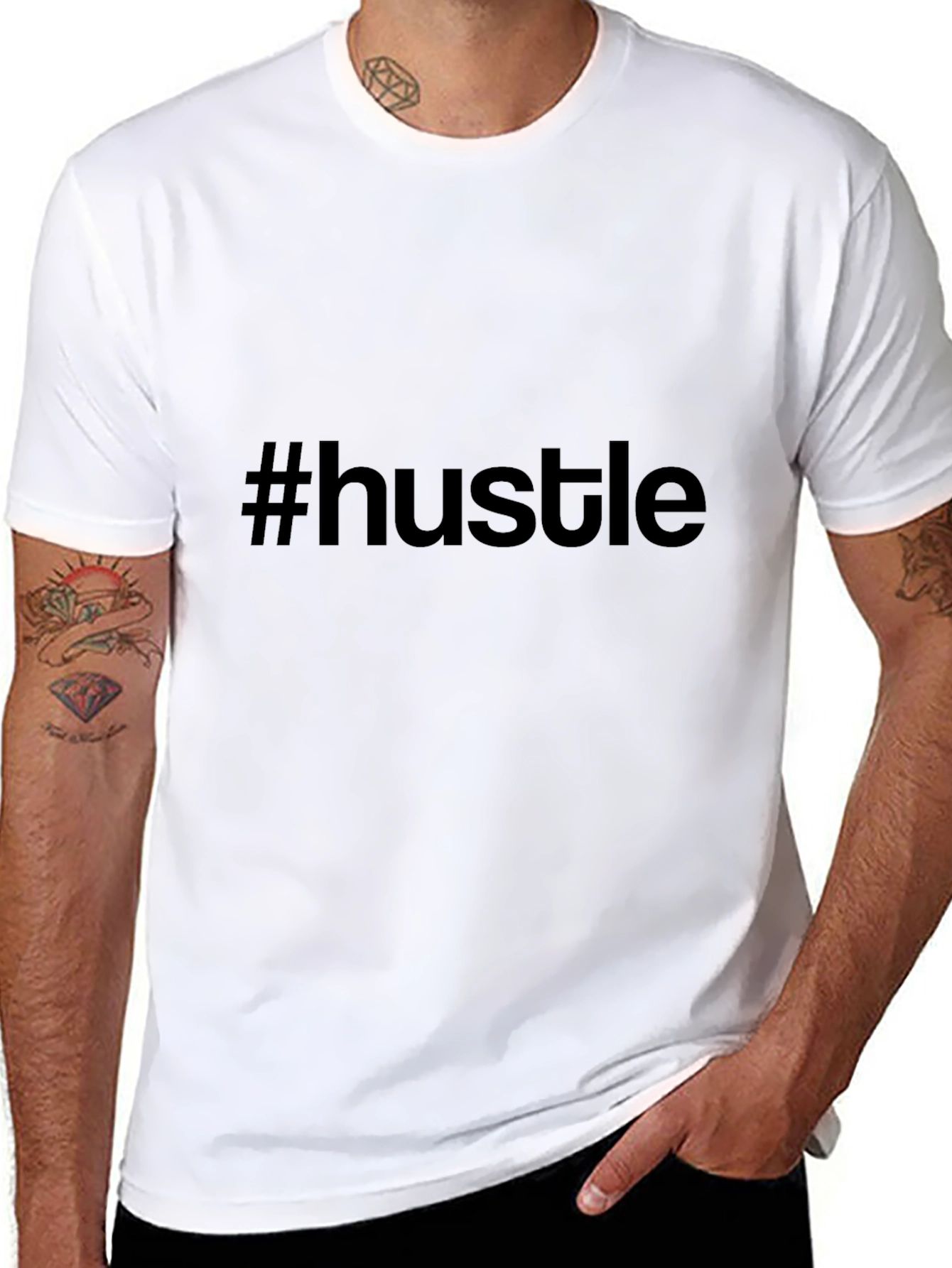 #hustle T-Shirt - Motivational Black Tee