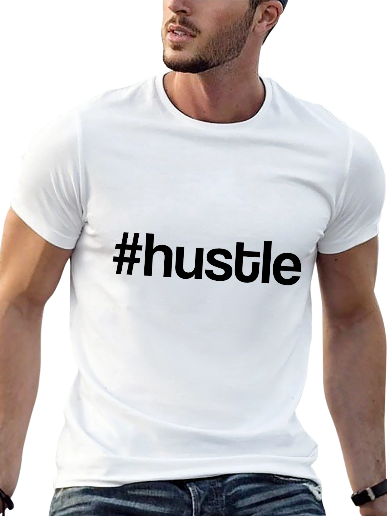 #hustle T-Shirt - Motivational Black Tee