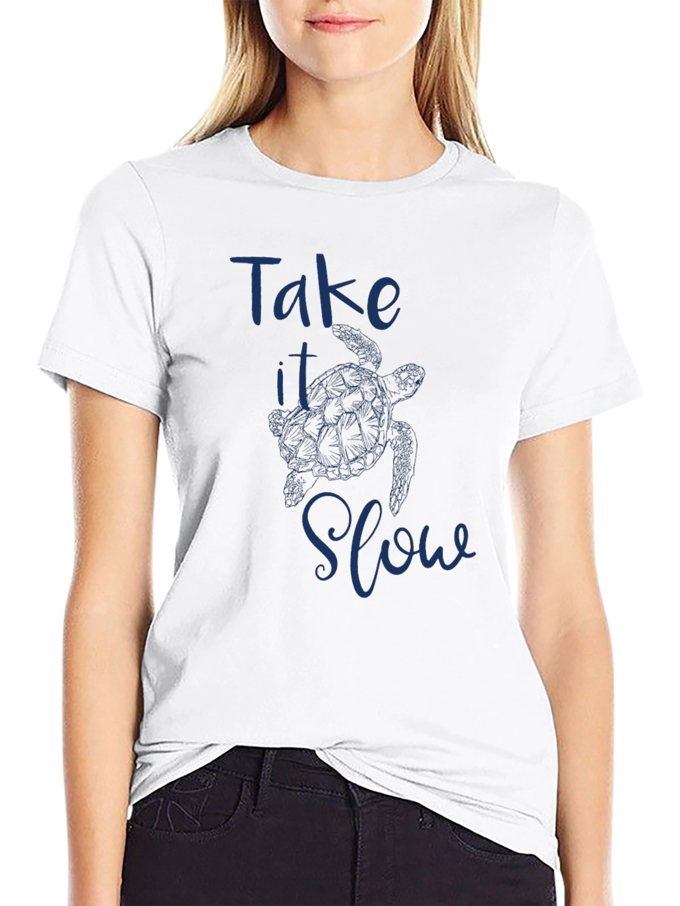 Take it Slow Turtle Graphic Tee - Black