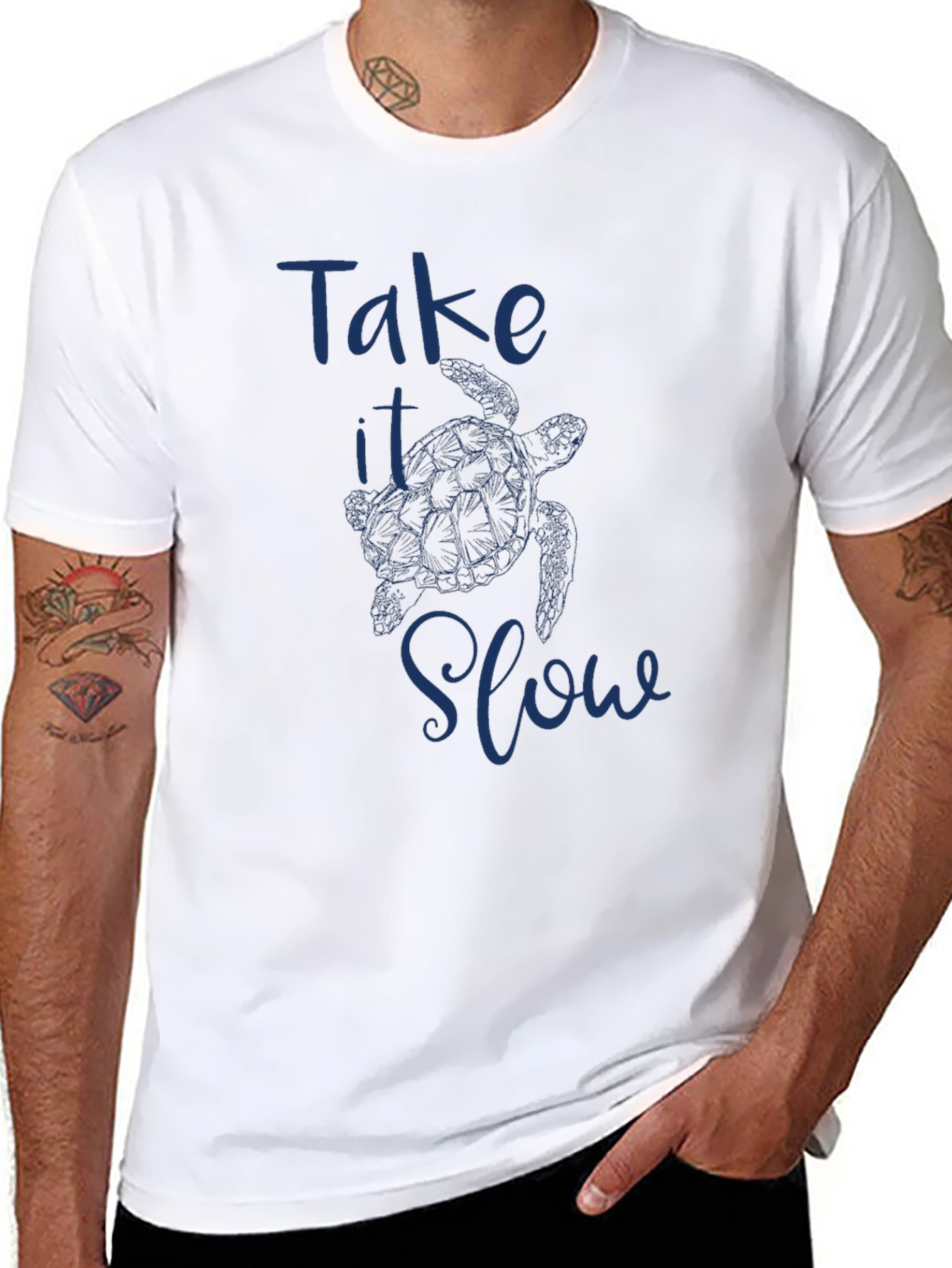 Take it Slow Turtle Graphic Tee - Black