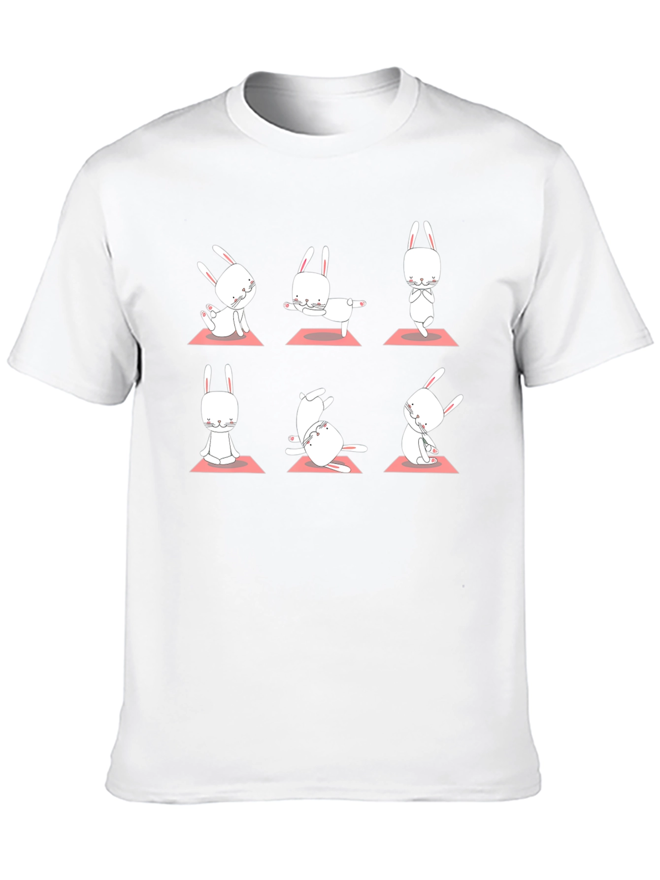 Yoga Bunny Black T-Shirt - Zen Rabbit Poses