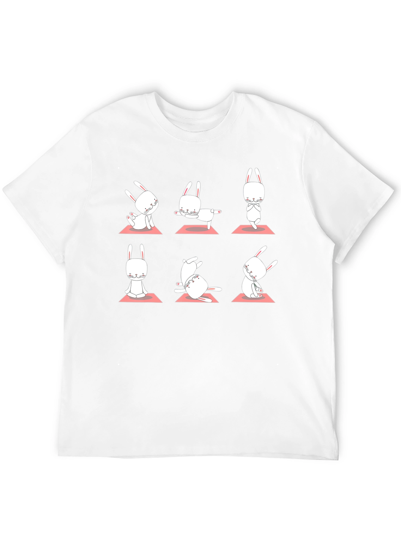 Yoga Bunny Black T-Shirt - Zen Rabbit Poses