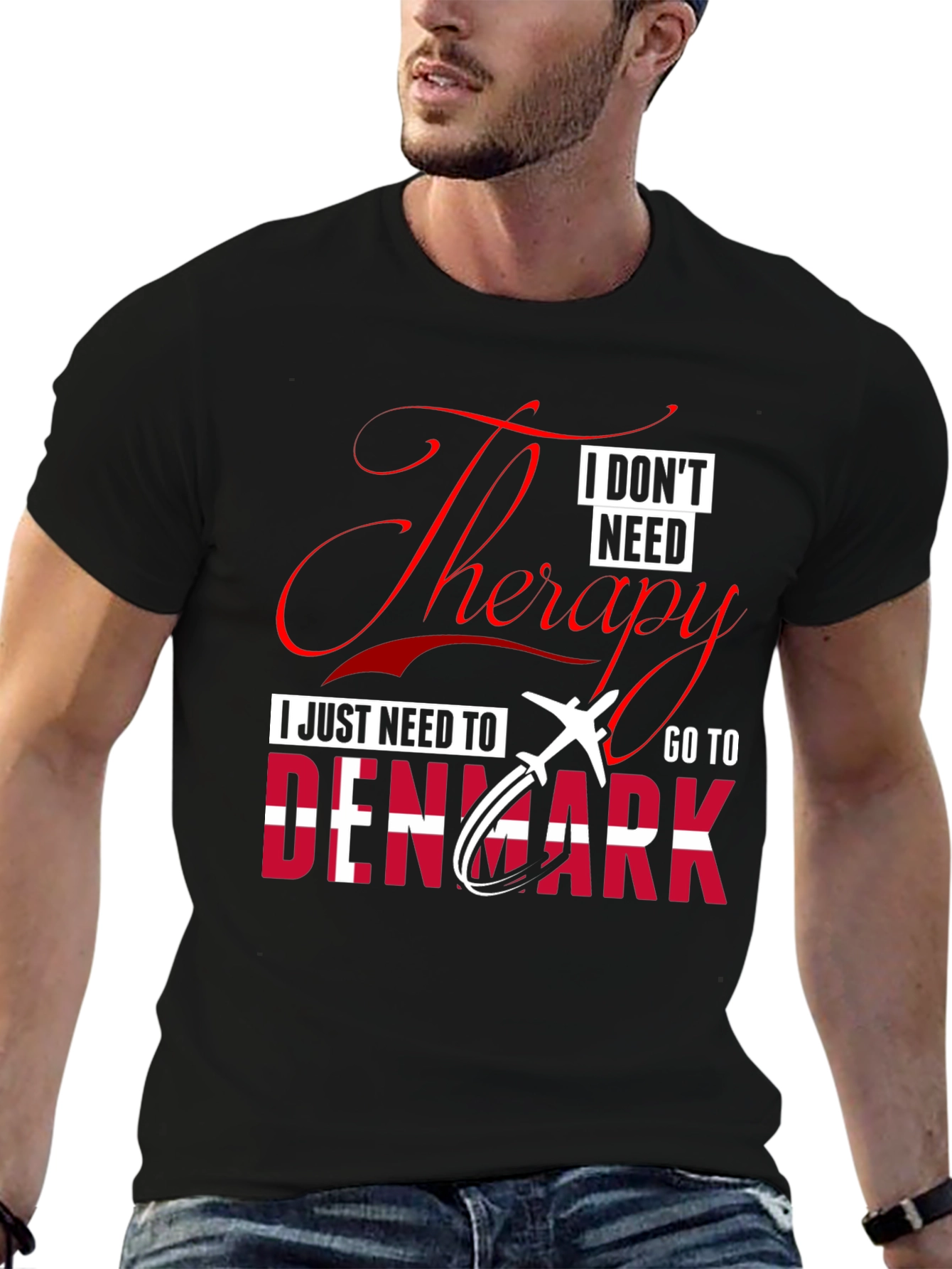 Therapy Denmark Black Graphic T-Shirt