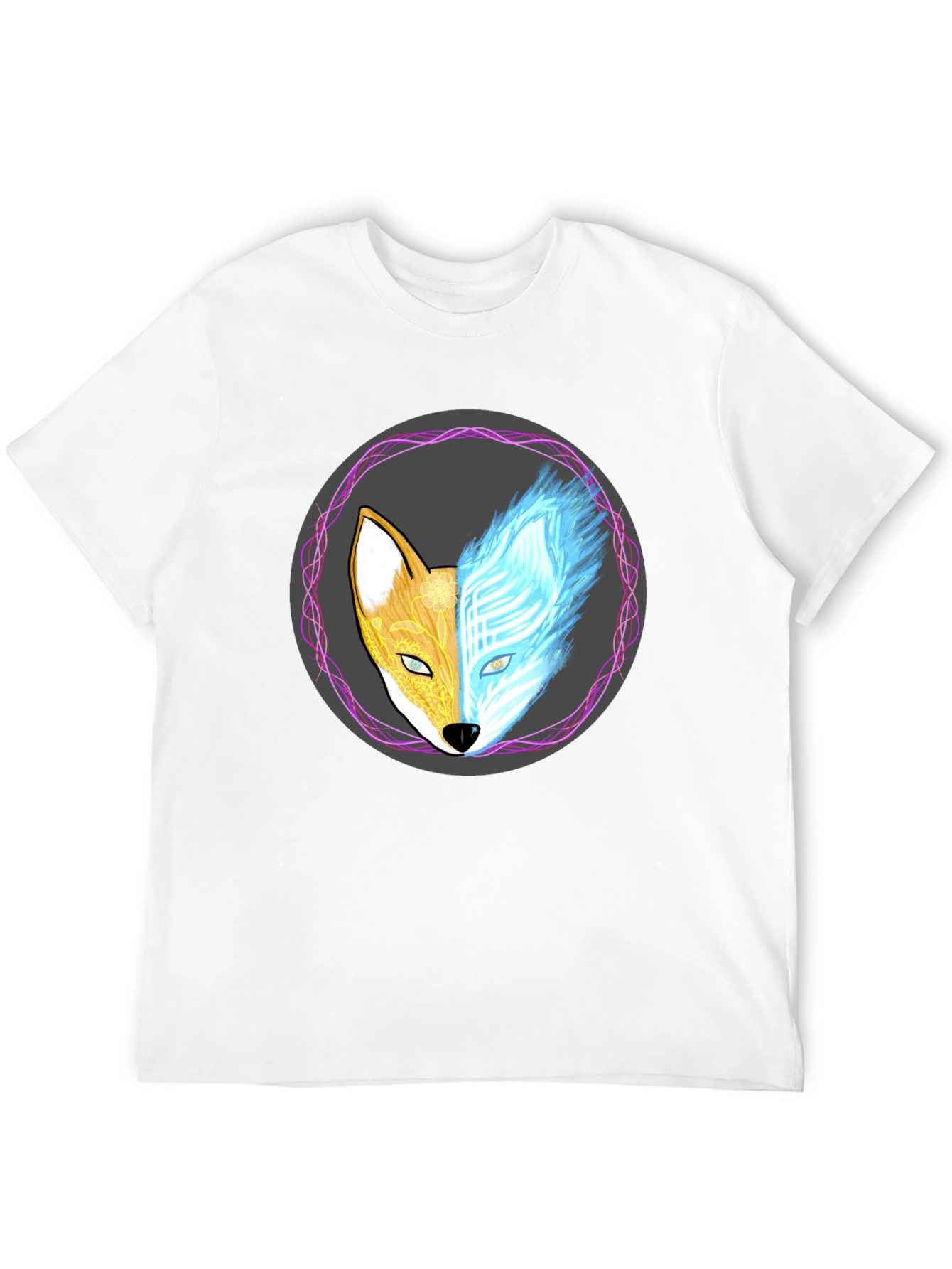 Yin Yang Fox Graphic Tee - Balance & Style
