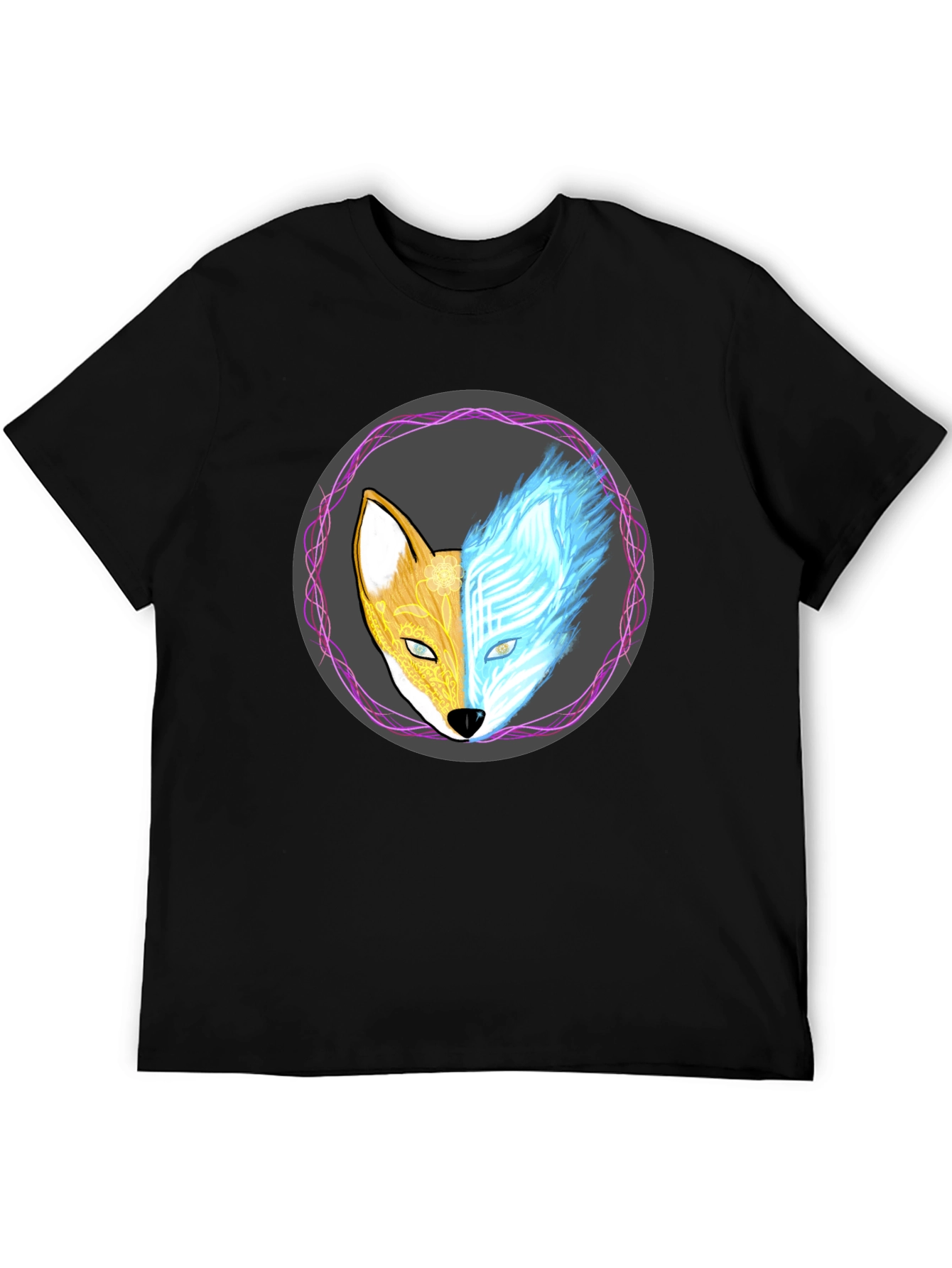 Yin Yang Fox Graphic Tee - Balance & Style