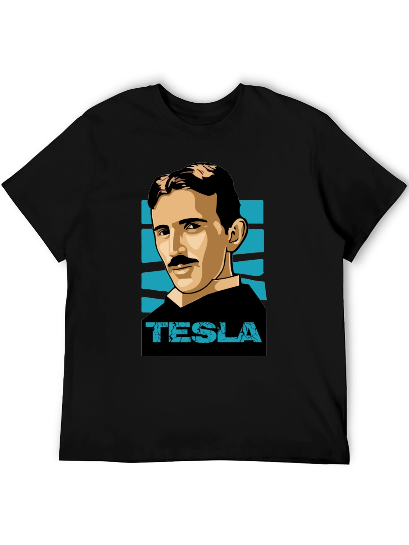 Tesla Graphic T-Shirt - Black Crew Neck