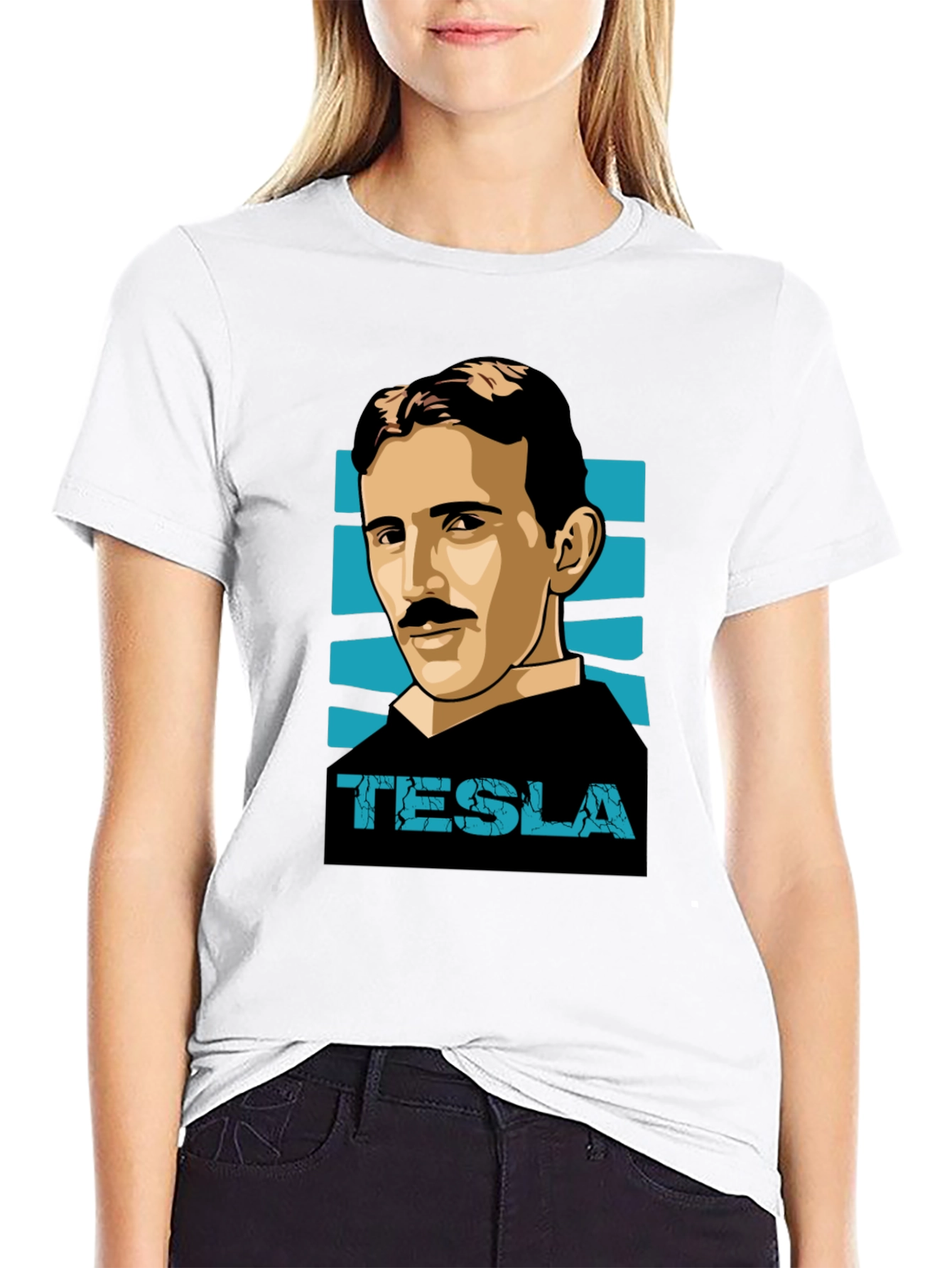 Tesla Graphic T-Shirt - Black Crew Neck