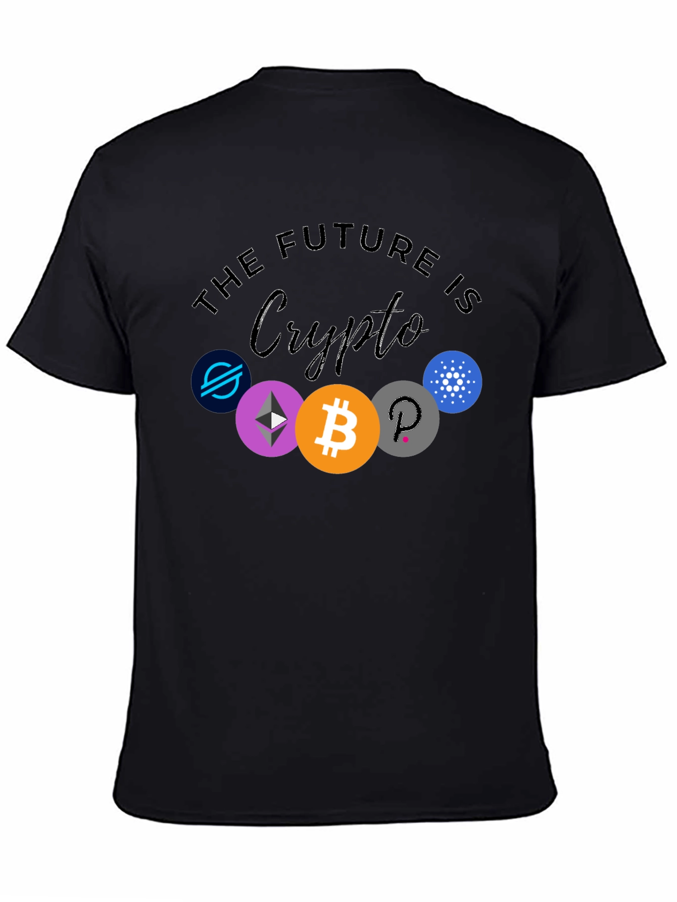 The Future is Crypto Black Graphic T-Shirt