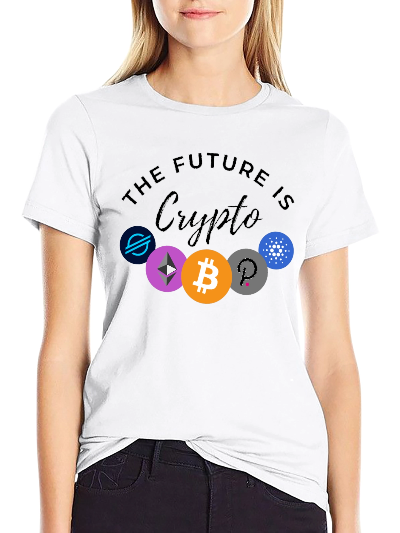 The Future is Crypto Black Graphic T-Shirt