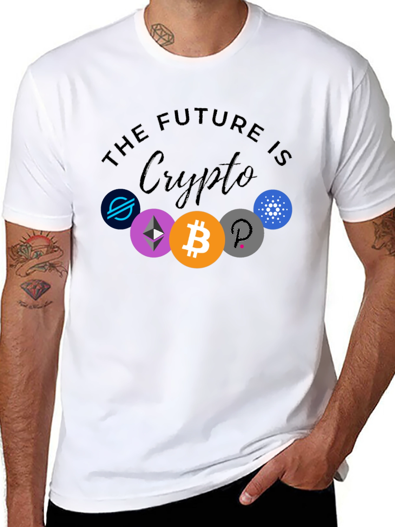 The Future is Crypto Black Graphic T-Shirt
