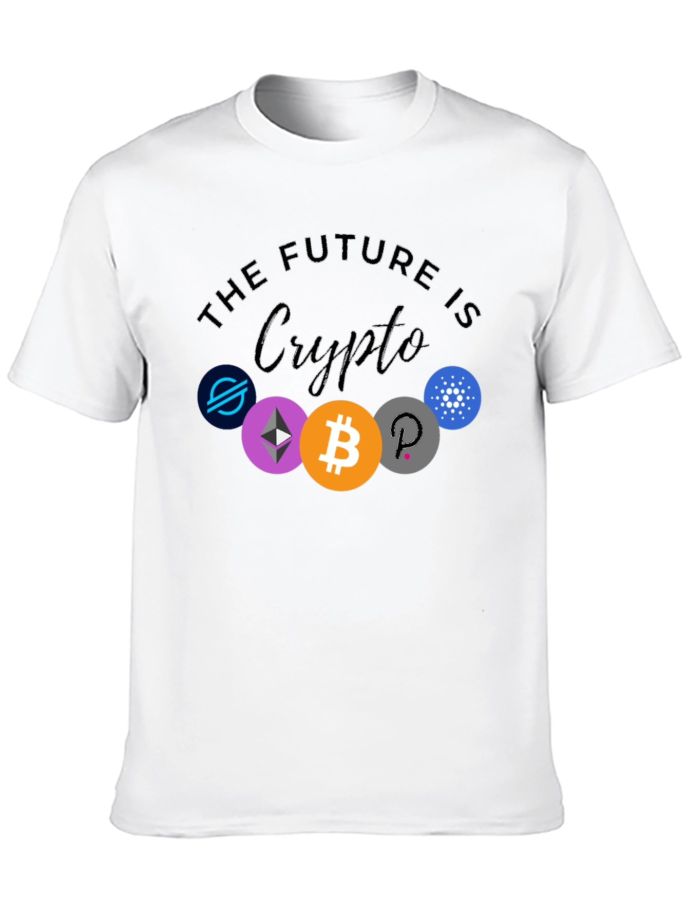 The Future is Crypto Black Graphic T-Shirt