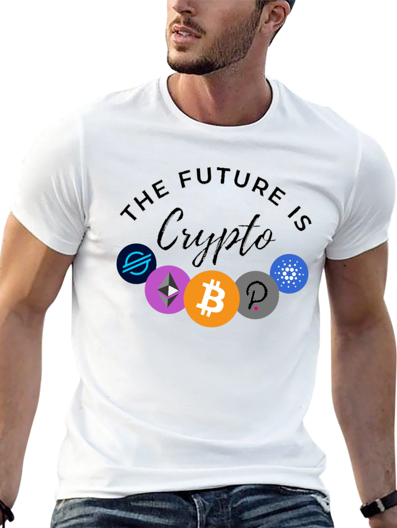 The Future is Crypto Black Graphic T-Shirt