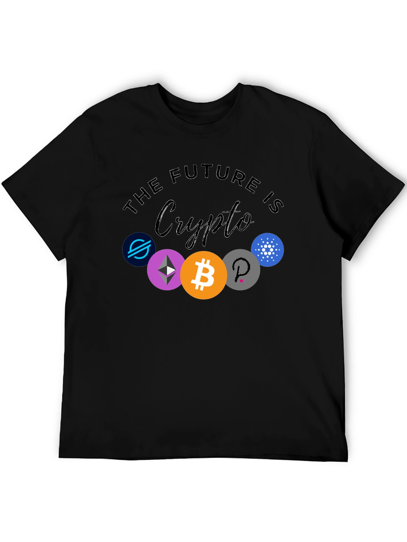 The Future is Crypto Black Graphic T-Shirt