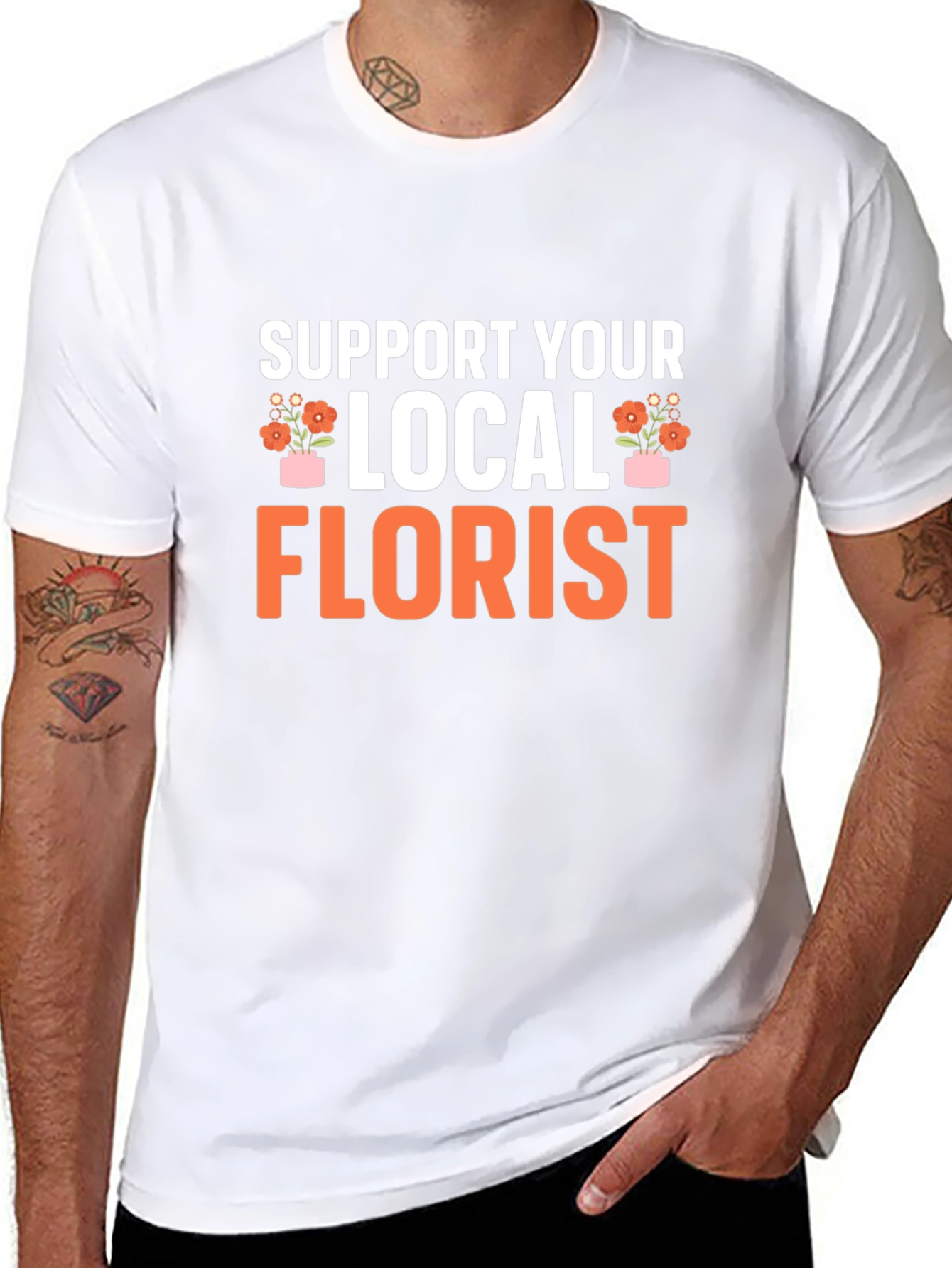 Support Your Local Florist Black T-Shirt