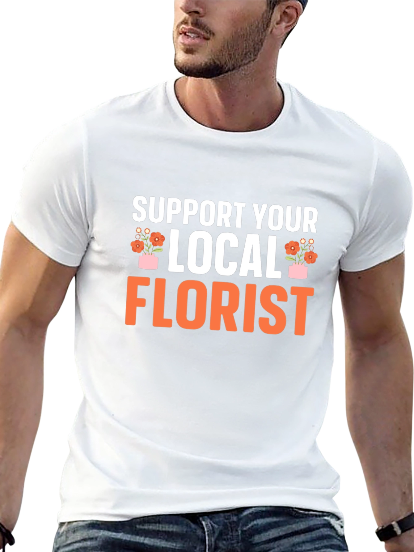 Support Your Local Florist Black T-Shirt