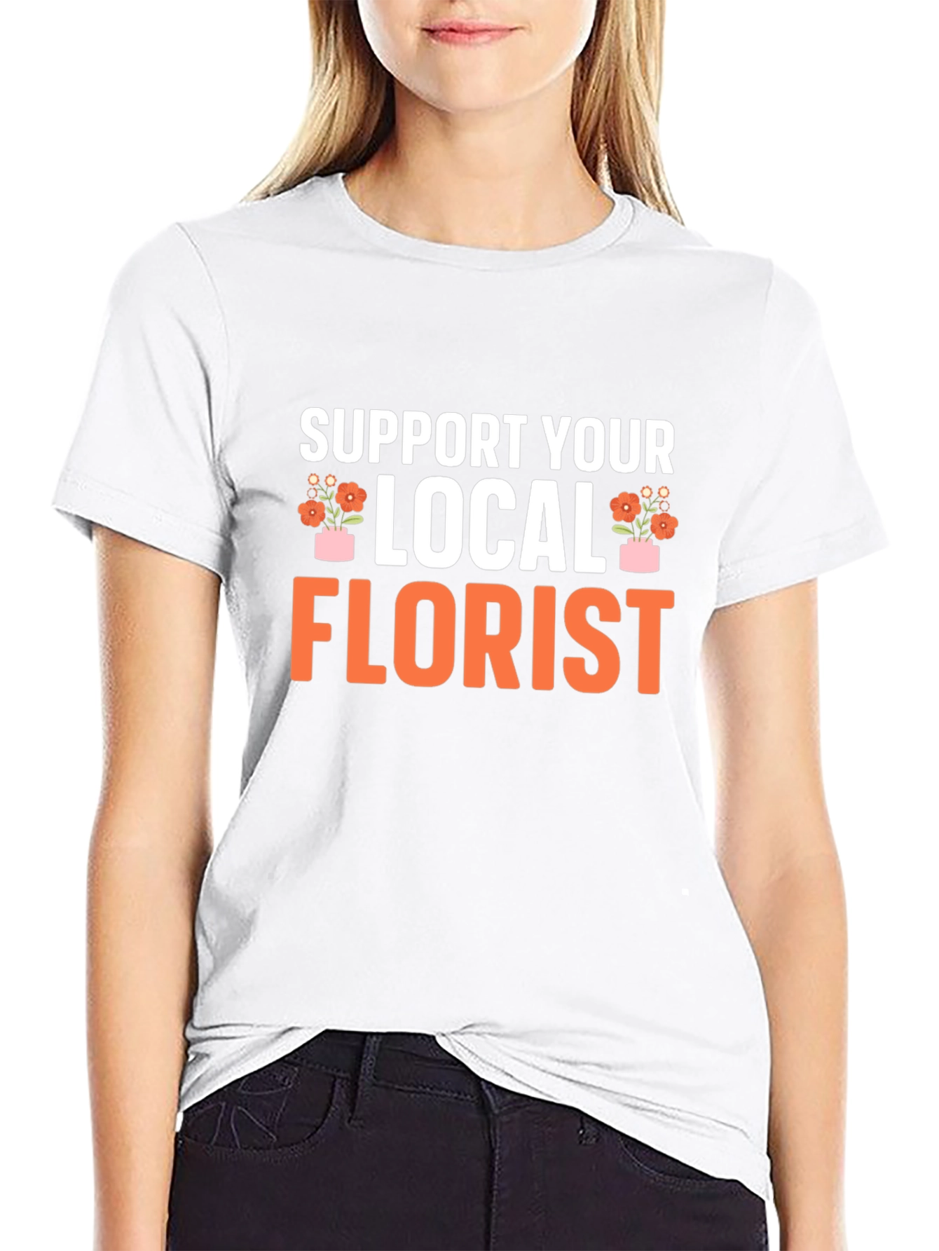 Support Your Local Florist Black T-Shirt