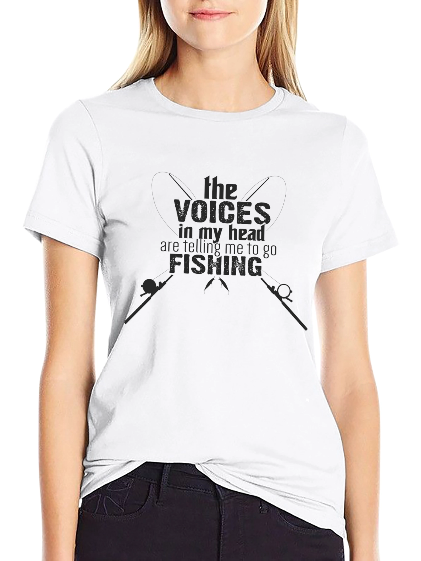 Voices in My Head Fishing Black Graphic Tee