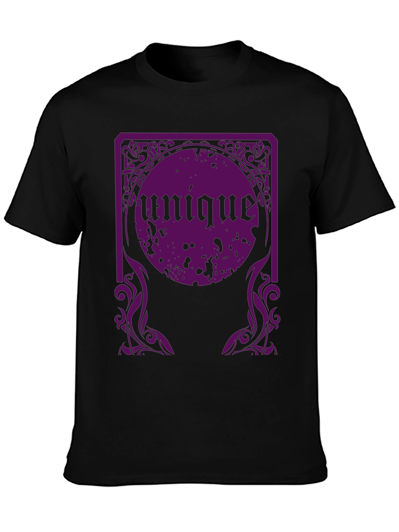 Unique Graphic Tee - Black Cotton T-Shirt