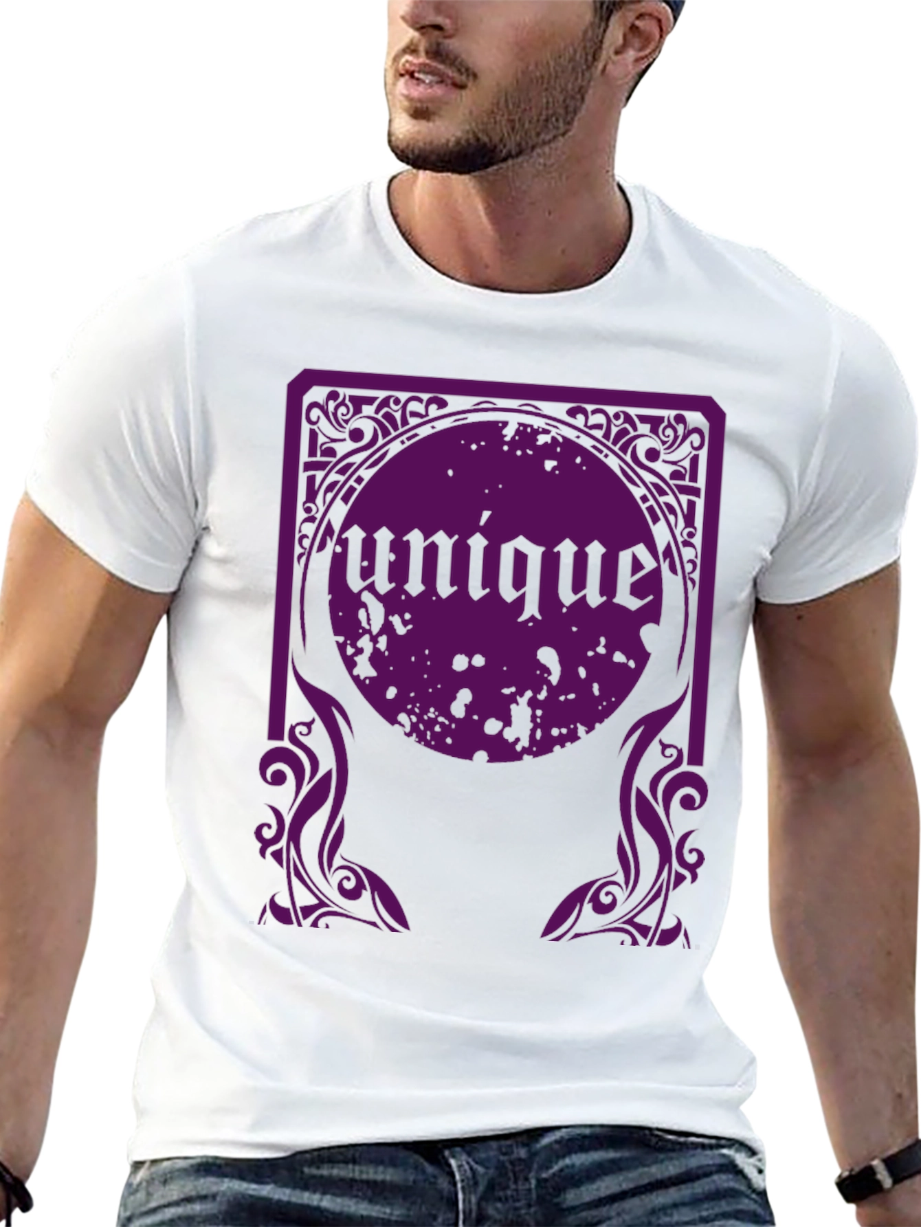 Unique Graphic Tee - Black Cotton T-Shirt