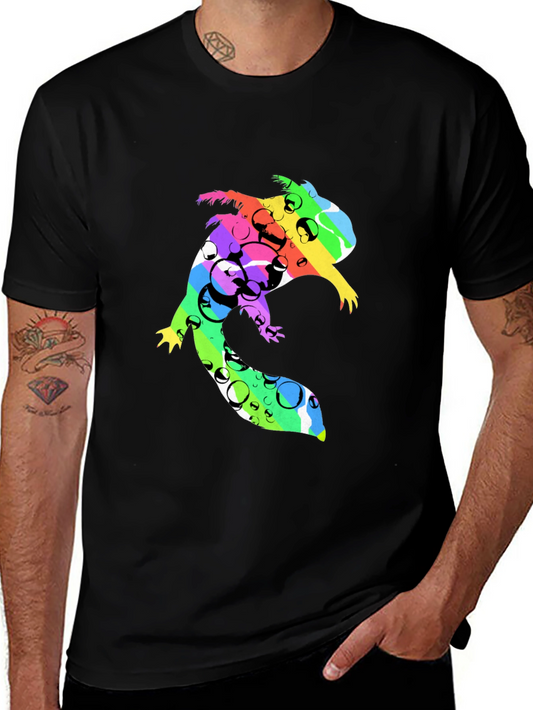 Vibrant Squirrel Graphic Black T-Shirt