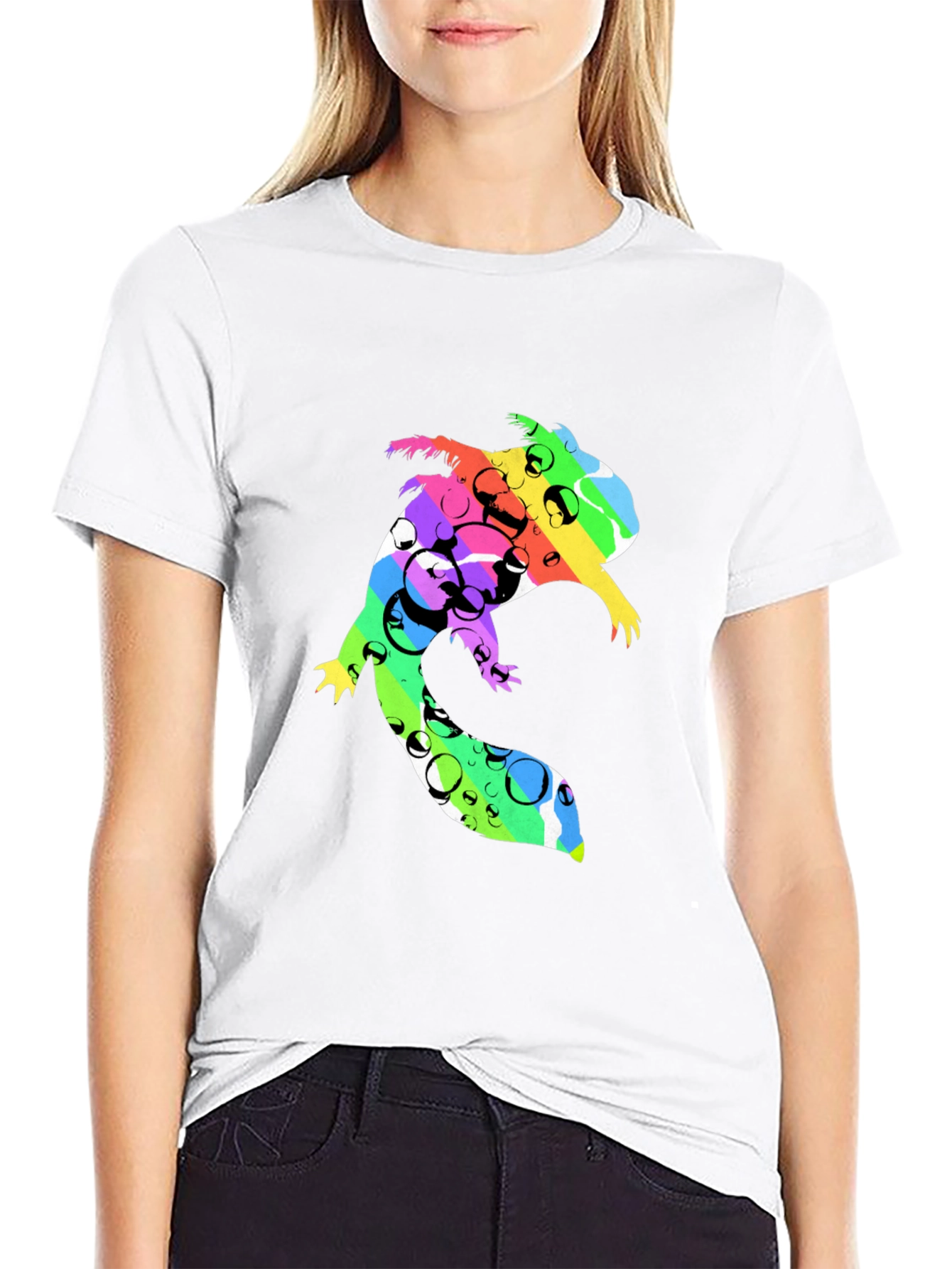 Vibrant Squirrel Graphic Black T-Shirt