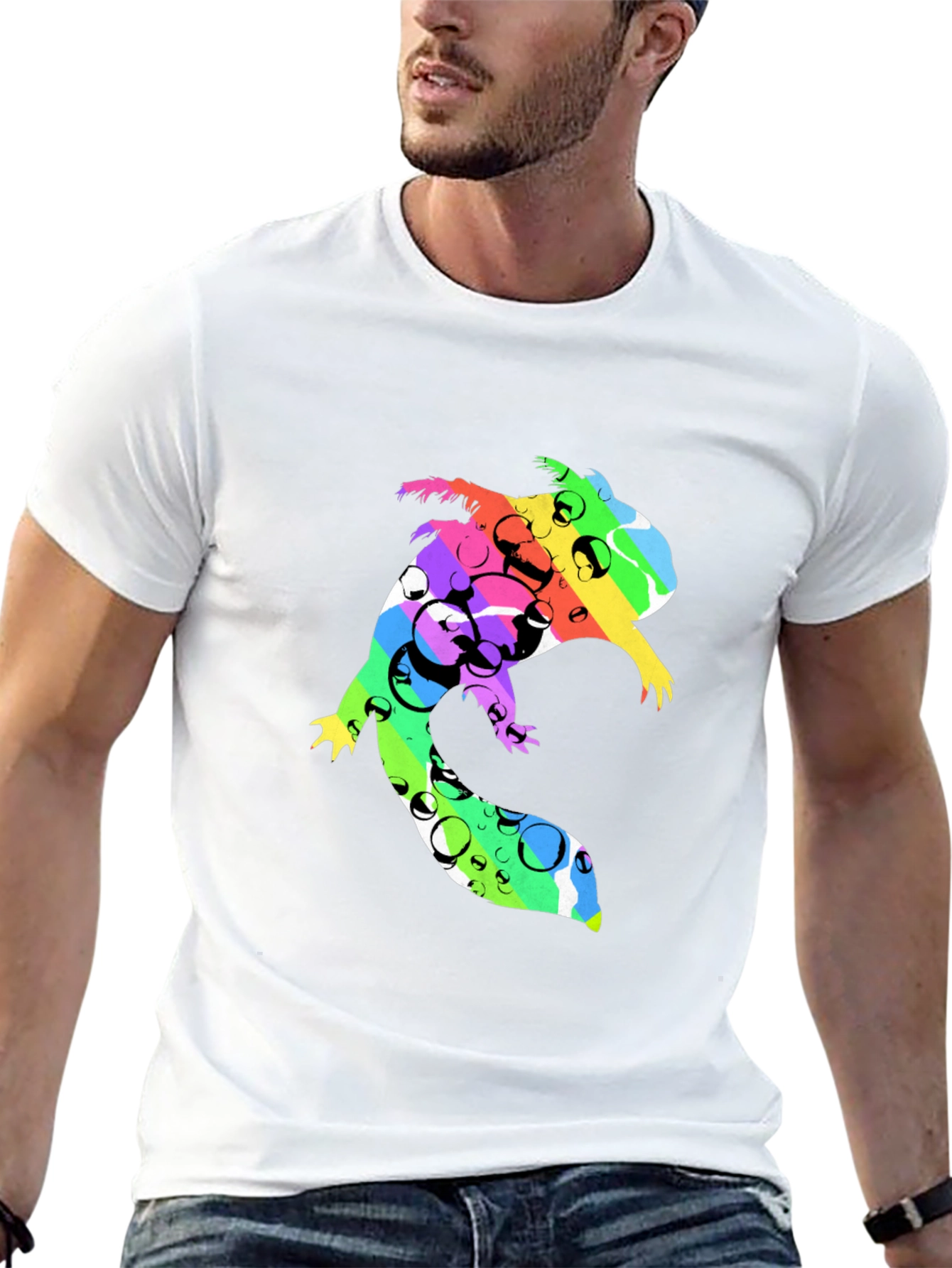 Vibrant Squirrel Graphic Black T-Shirt