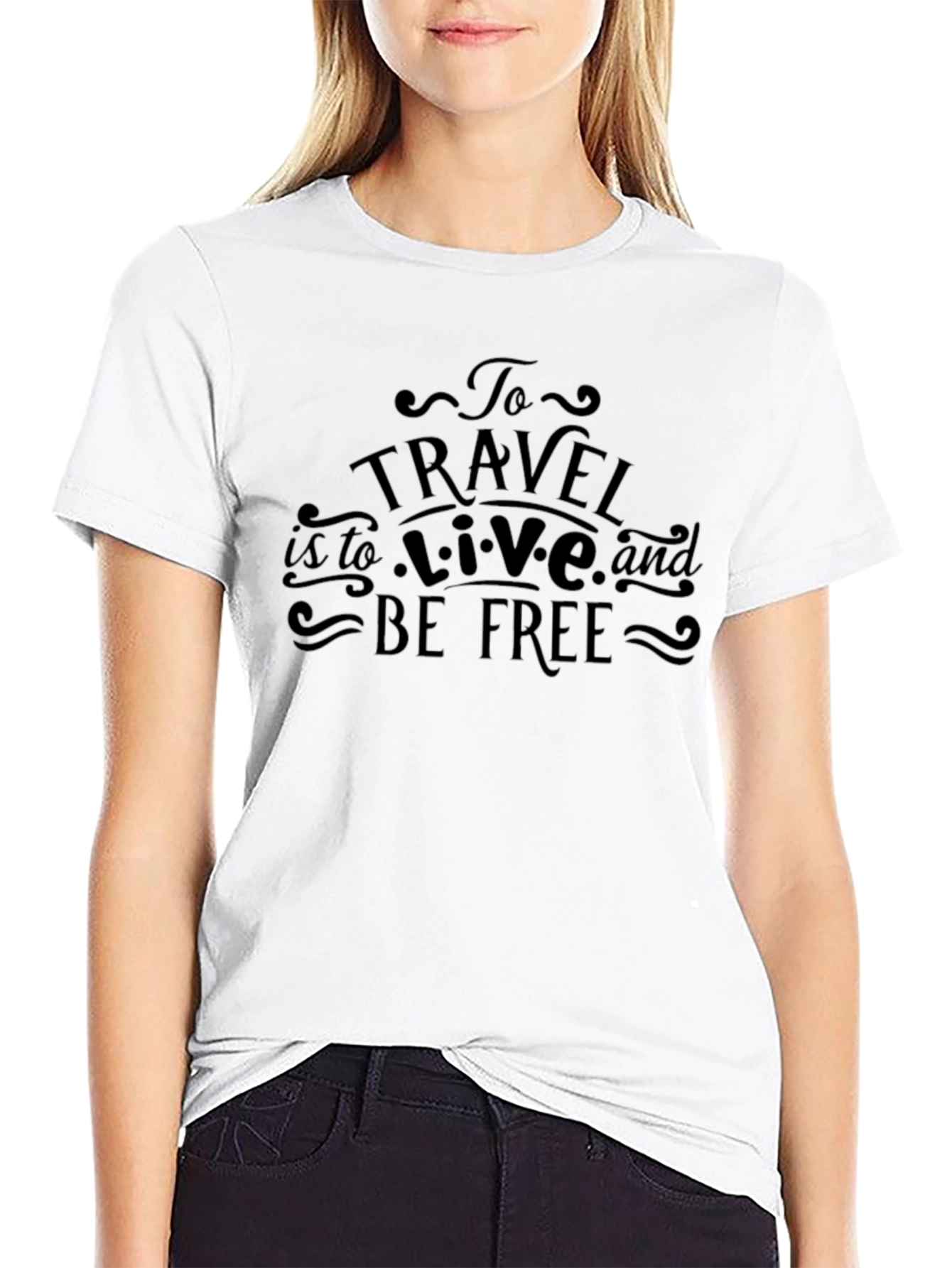 Travel Quote Graphic Black T-Shirt