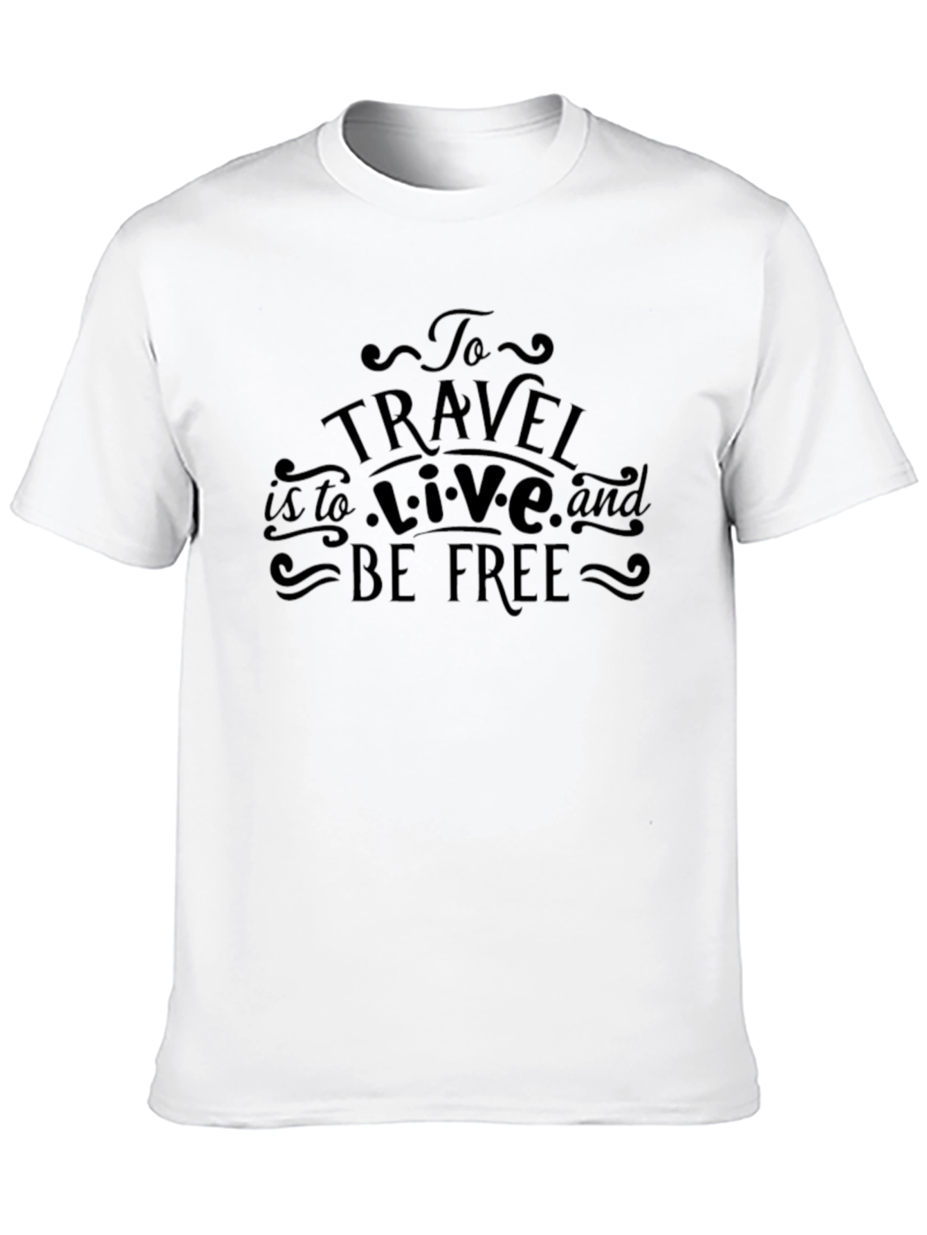 Travel Quote Graphic Black T-Shirt