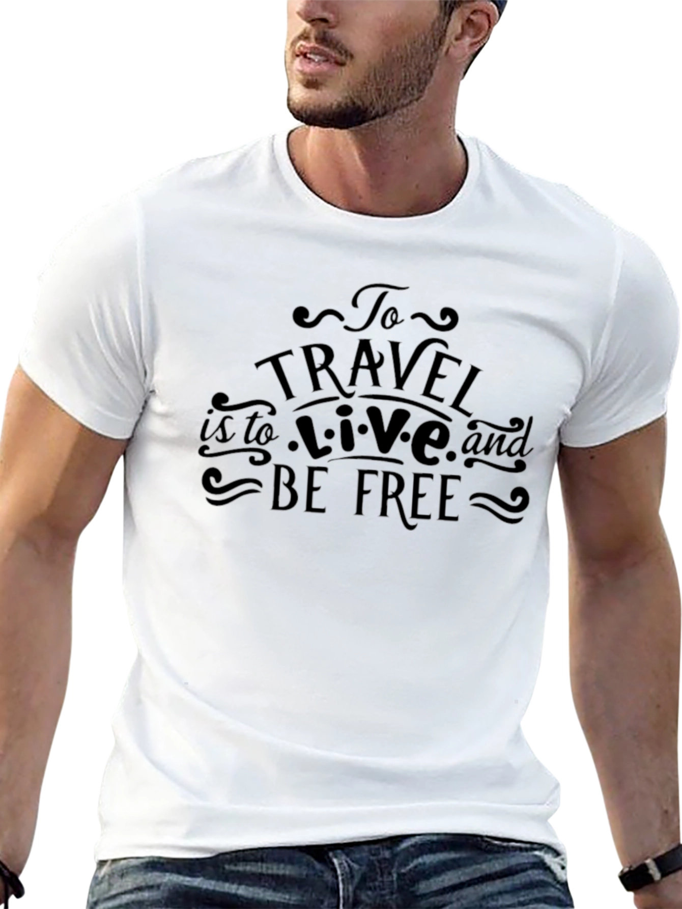 Travel Quote Graphic Black T-Shirt