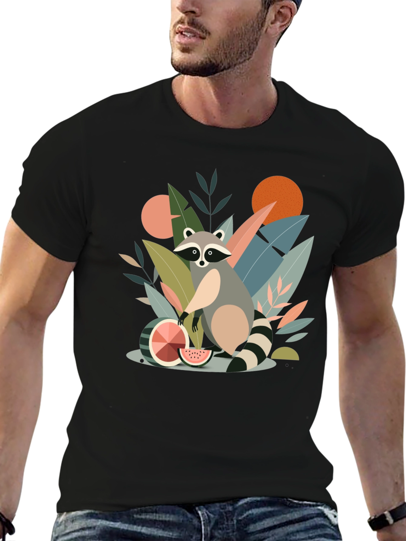 Whimsical Raccoon Graphic T-Shirt - Unique Design