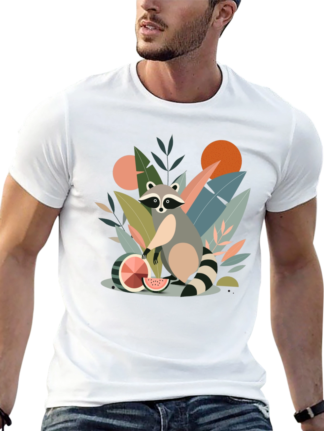 Whimsical Raccoon Graphic T-Shirt - Unique Design