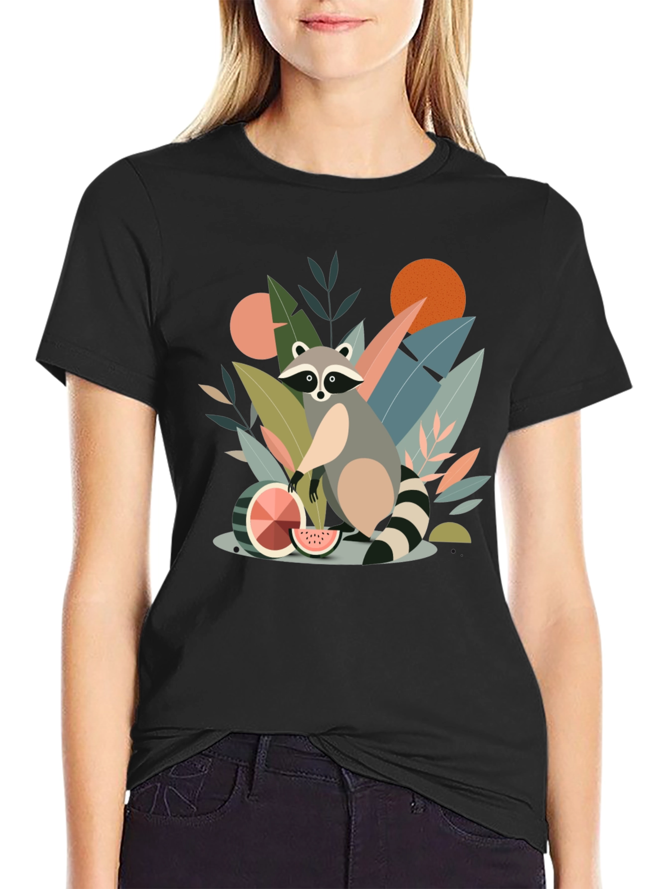 Whimsical Raccoon Graphic T-Shirt - Unique Design