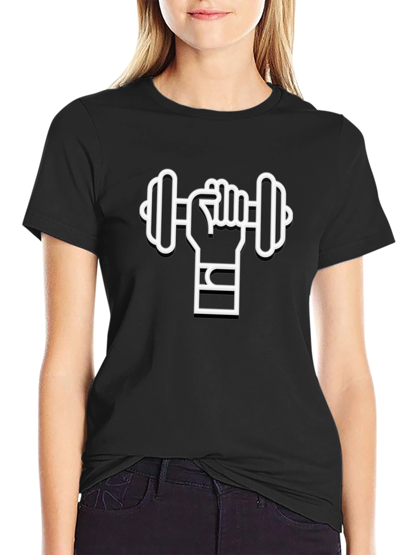 Workout Graphic Tee - Dumbbell Hand Design