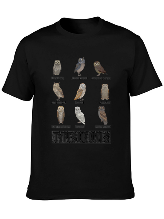 Types of Owls Graphic T-Shirt