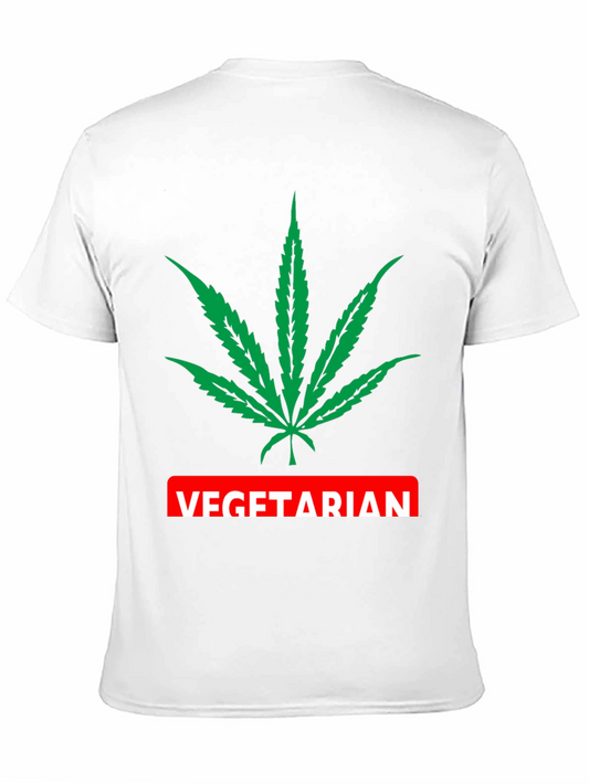 Vegetarian T-Shirt with Marijuana Leaf