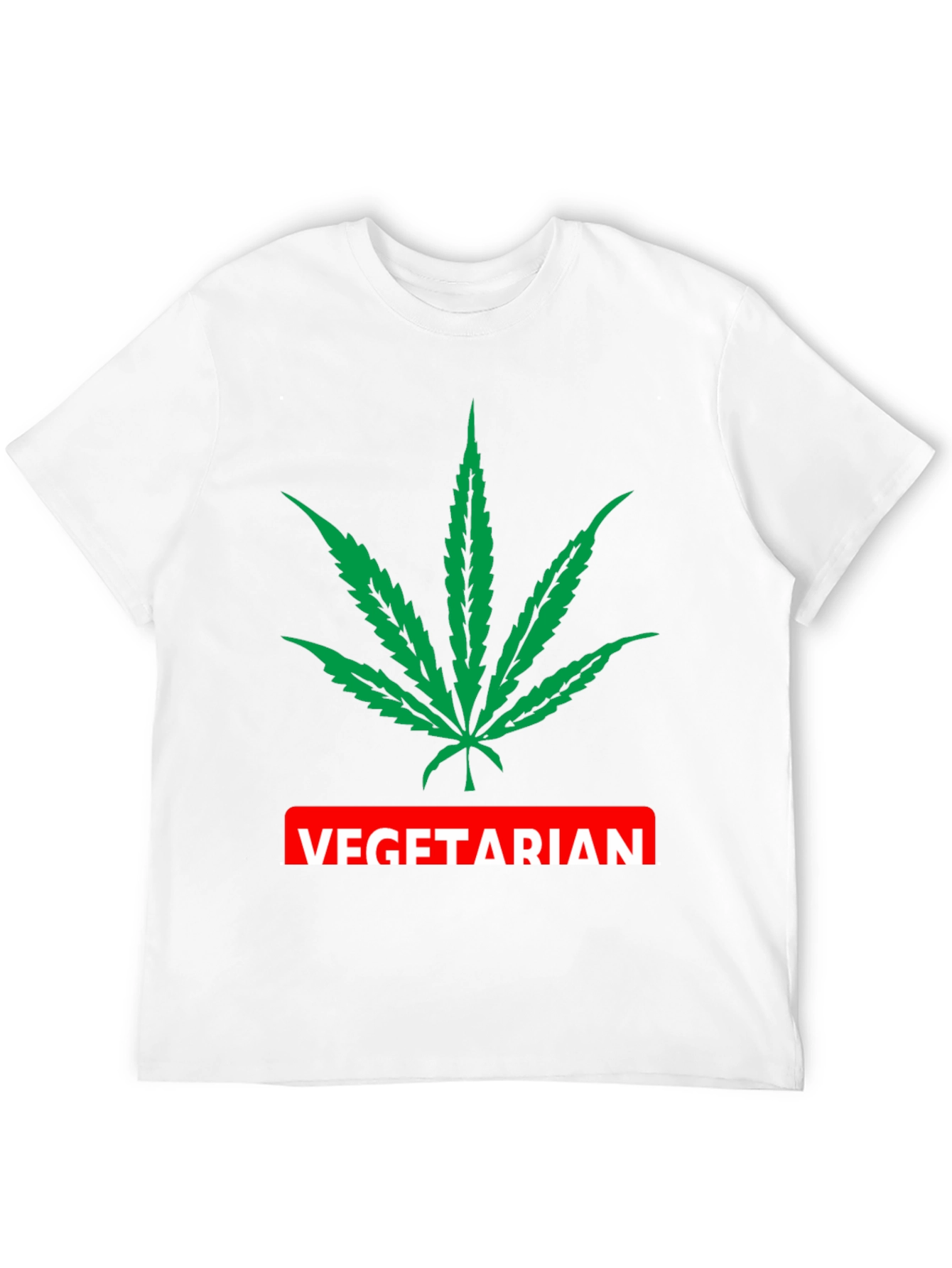 Vegetarian T-Shirt with Marijuana Leaf