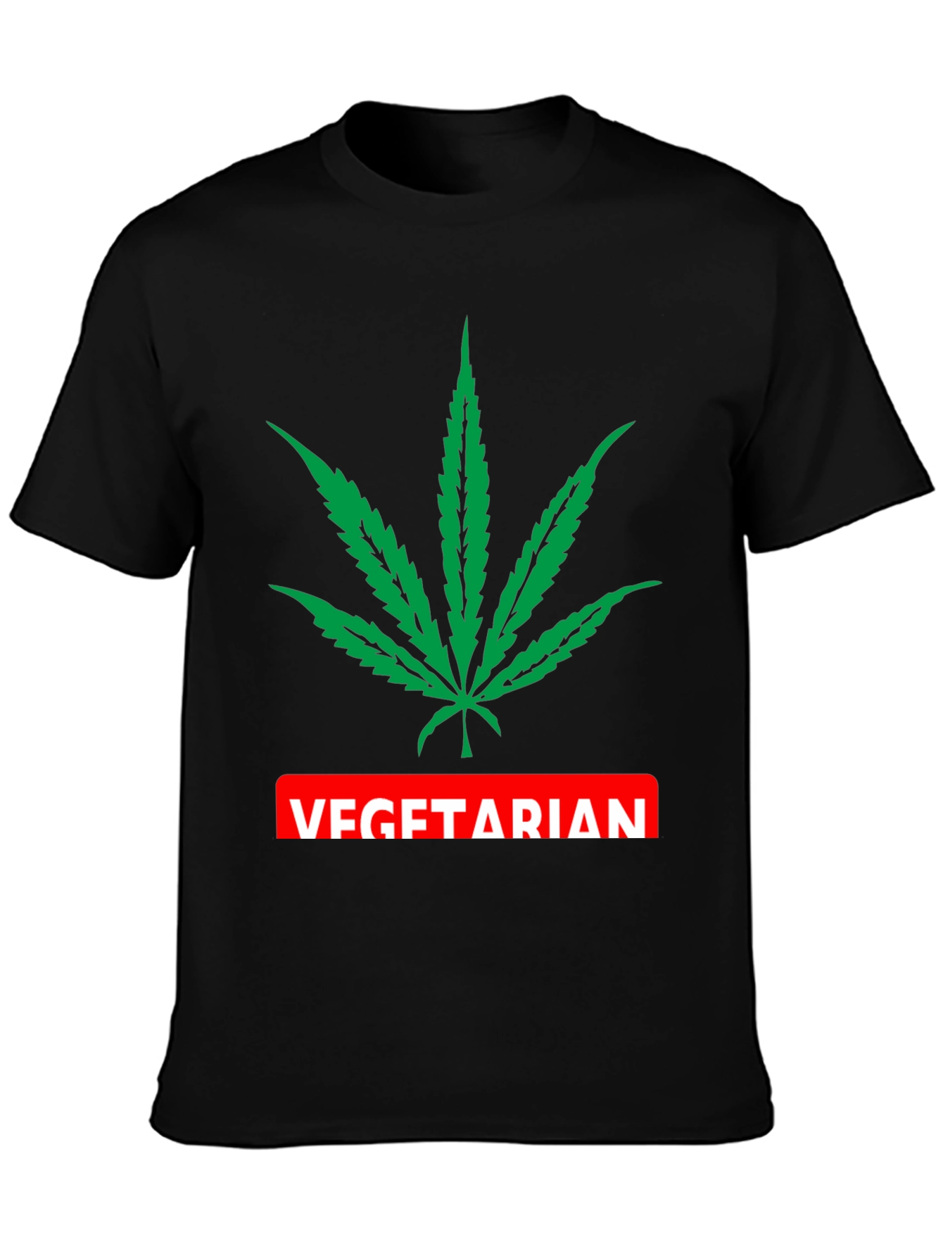 Vegetarian T-Shirt with Marijuana Leaf