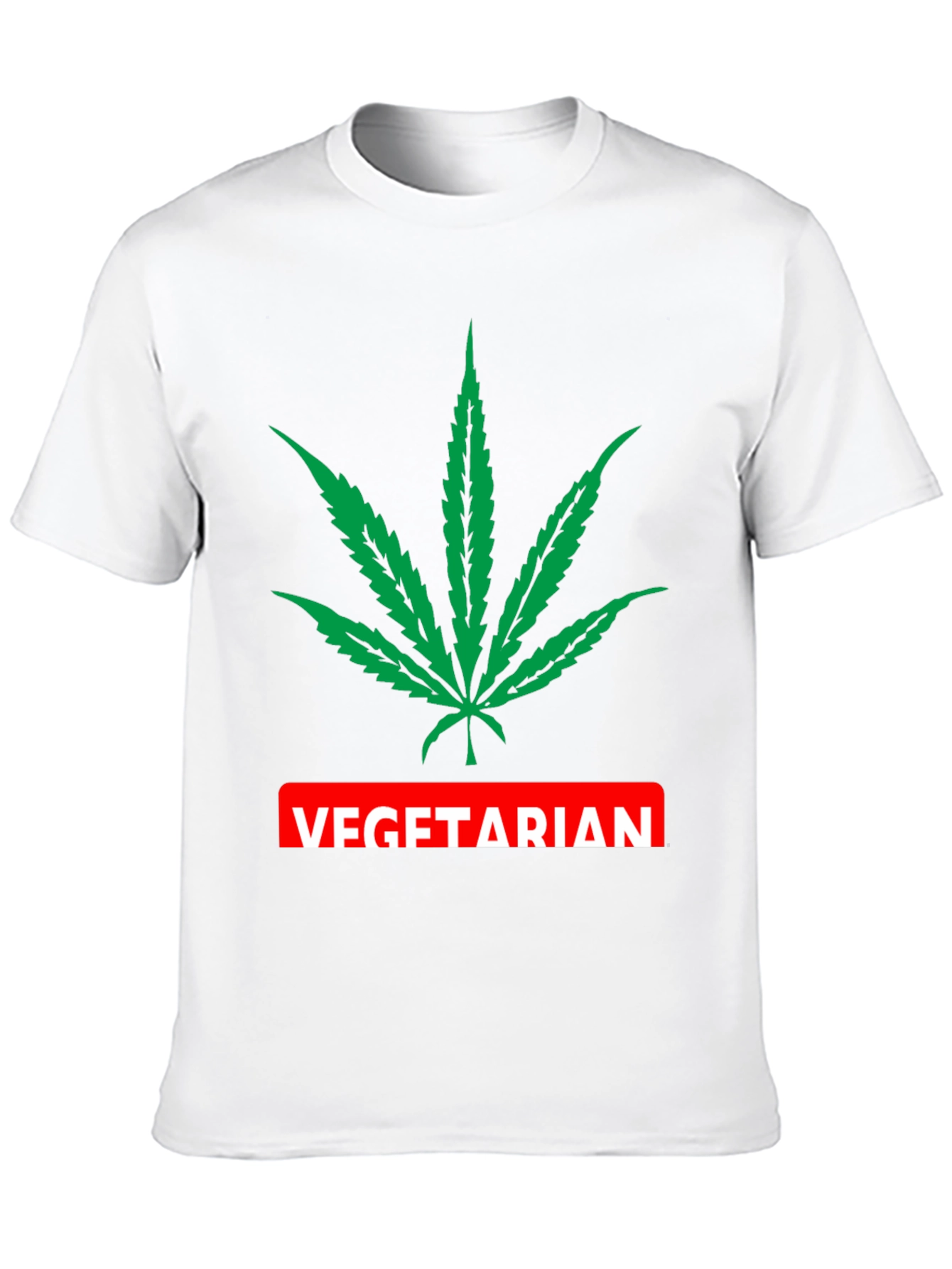 Vegetarian T-Shirt with Marijuana Leaf