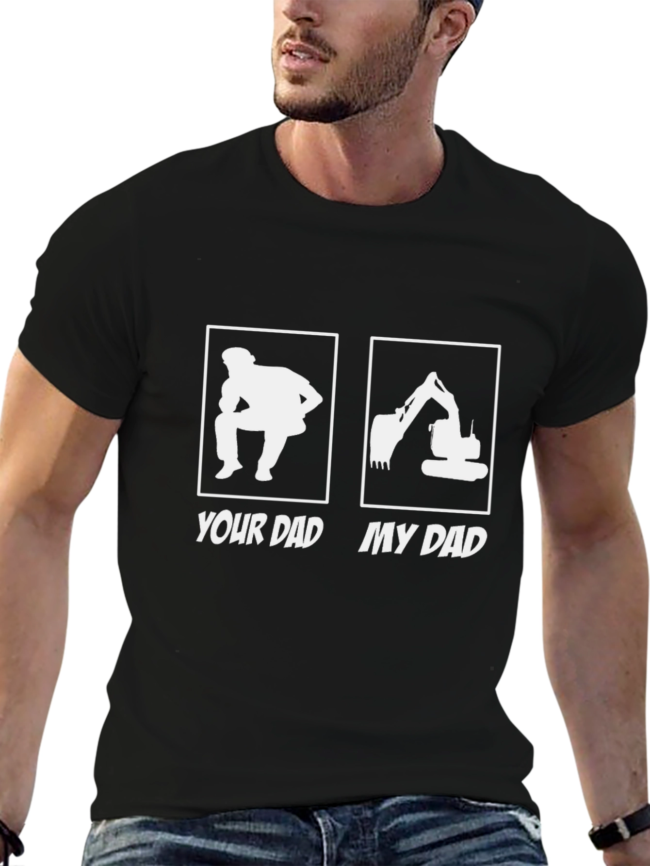 Your Dad vs. My Dad Black Graphic Tee