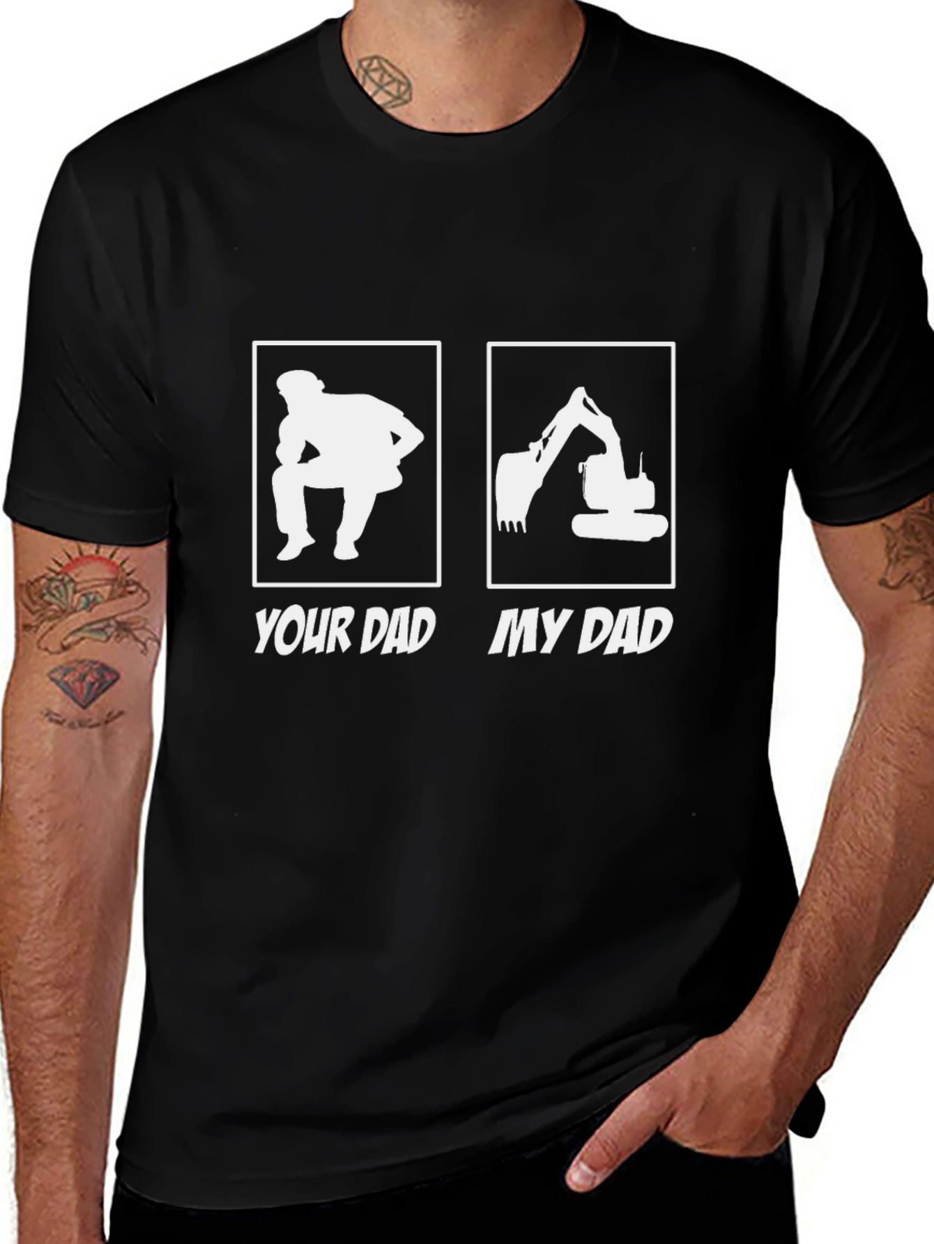 Your Dad vs. My Dad Black Graphic Tee