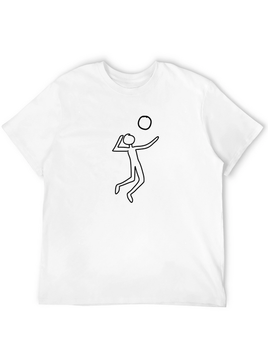 Volleyball Player Graphic Tee - Sporty Black T-Shirt