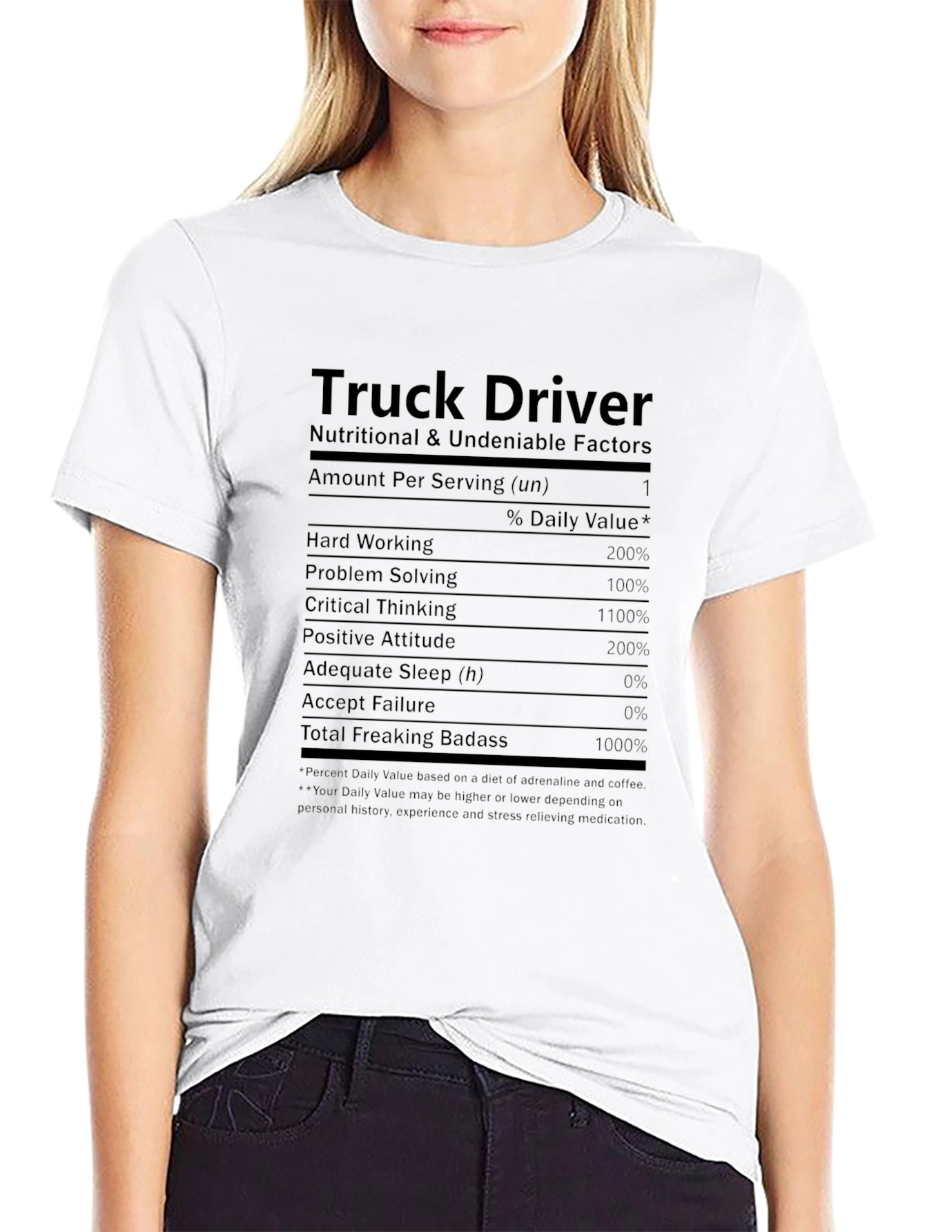 Truck Driver Nutritional Facts T-Shirt