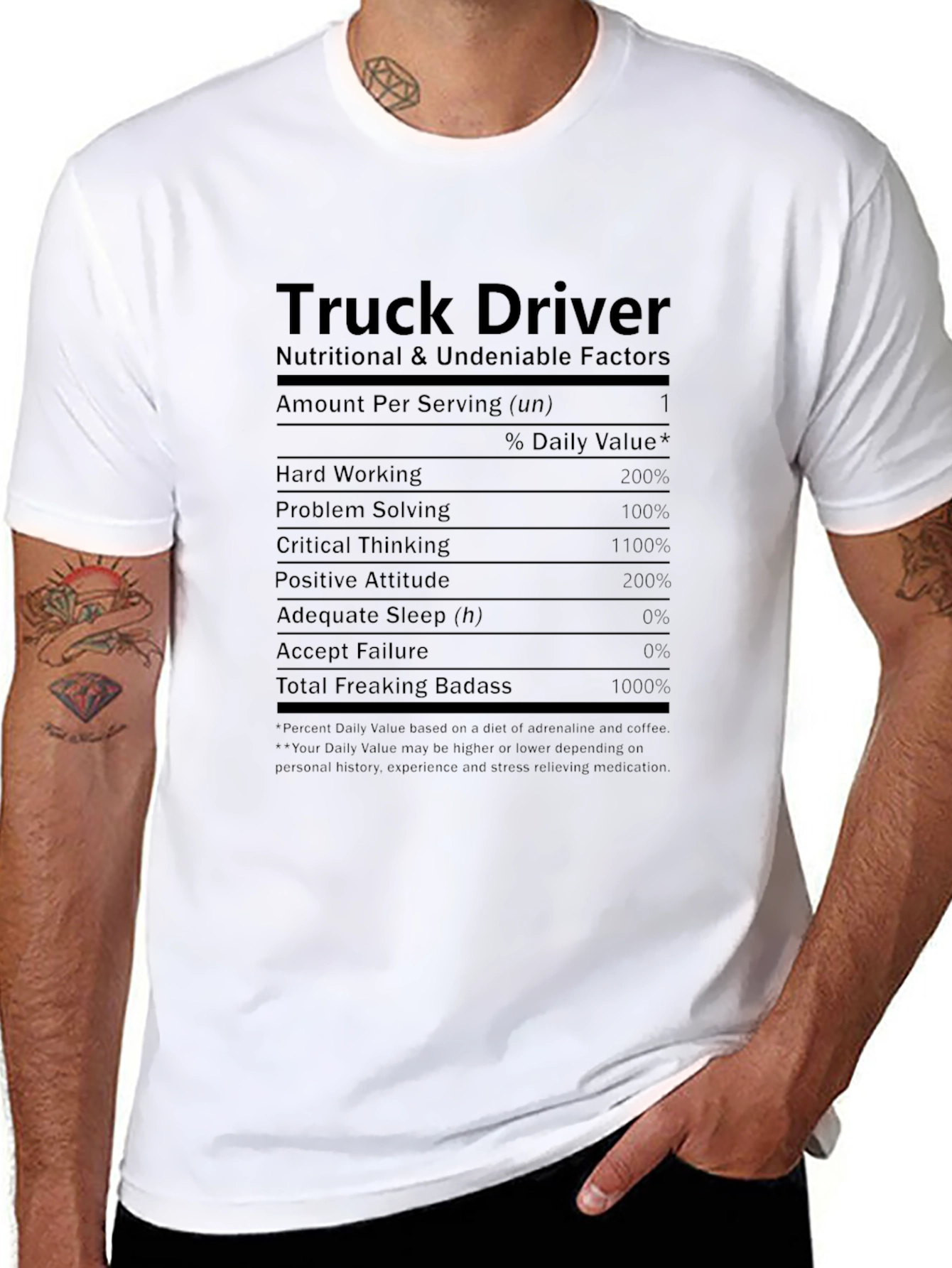 Truck Driver Nutritional Facts T-Shirt