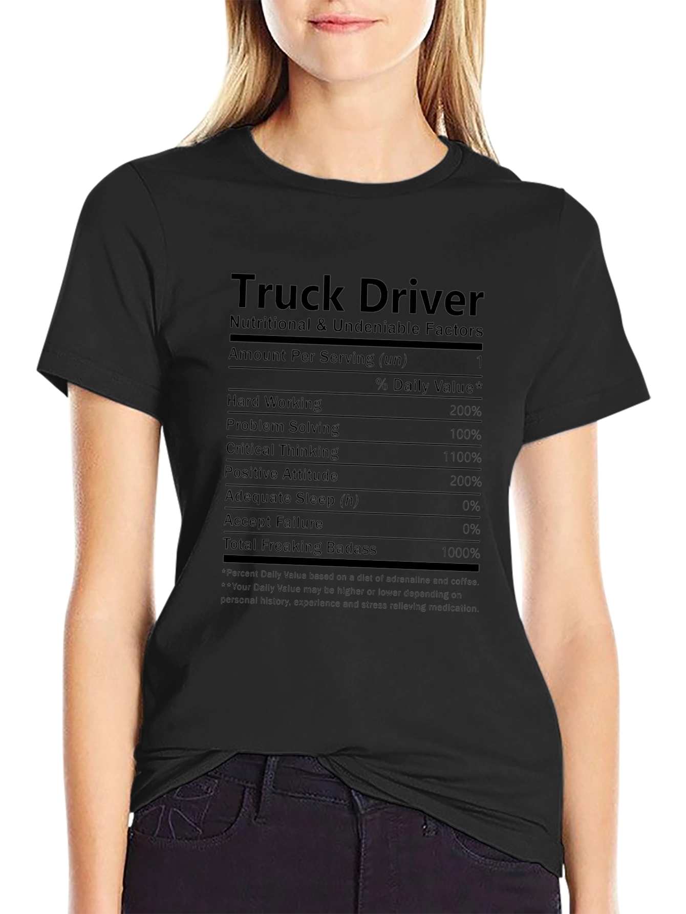 Truck Driver Nutritional Facts T-Shirt